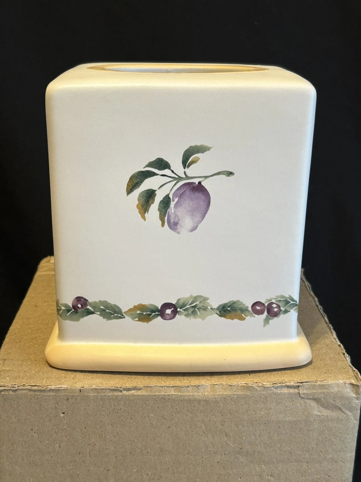 PFALTZGRAFF GIFTWARE PF 2027 STONEWARE TISSUE BOX COVER GRAPES In Box | eBay