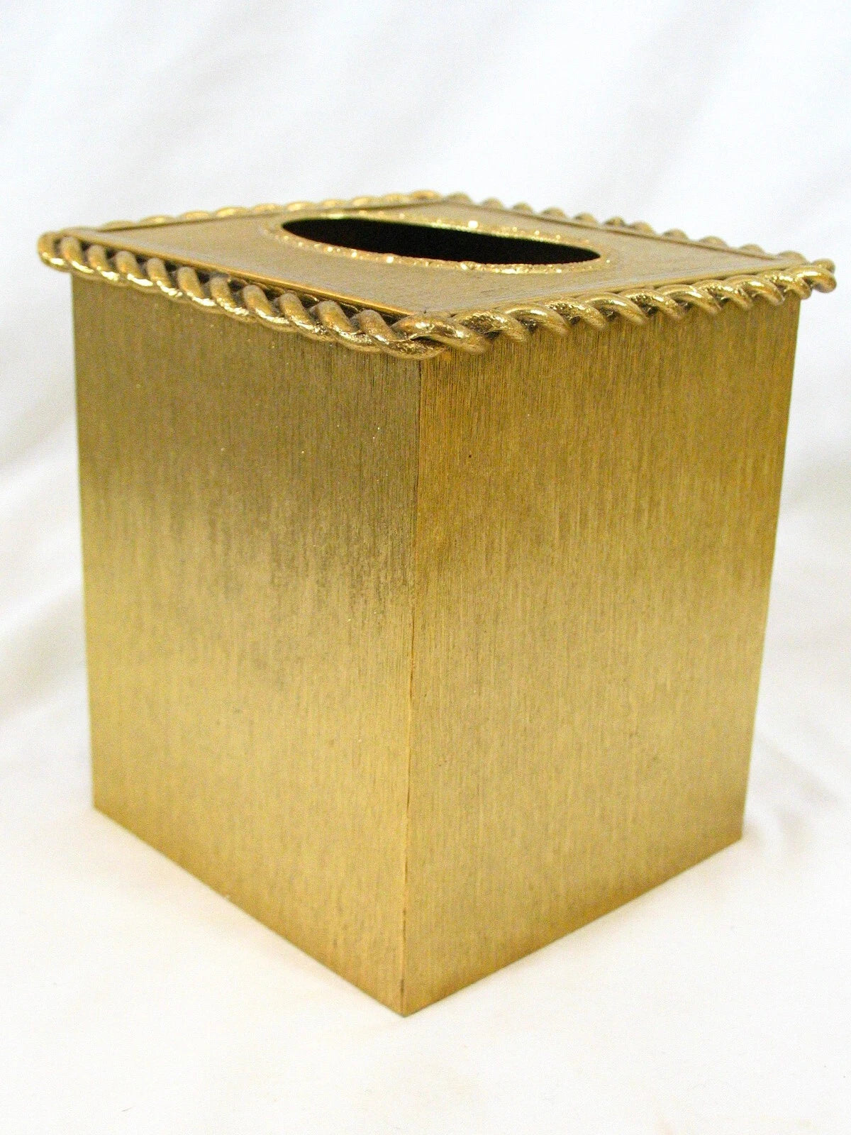 Vintage 90s Hollywood Regency Gold Metal Tissue Box Cover – Tassel & Rope | eBay