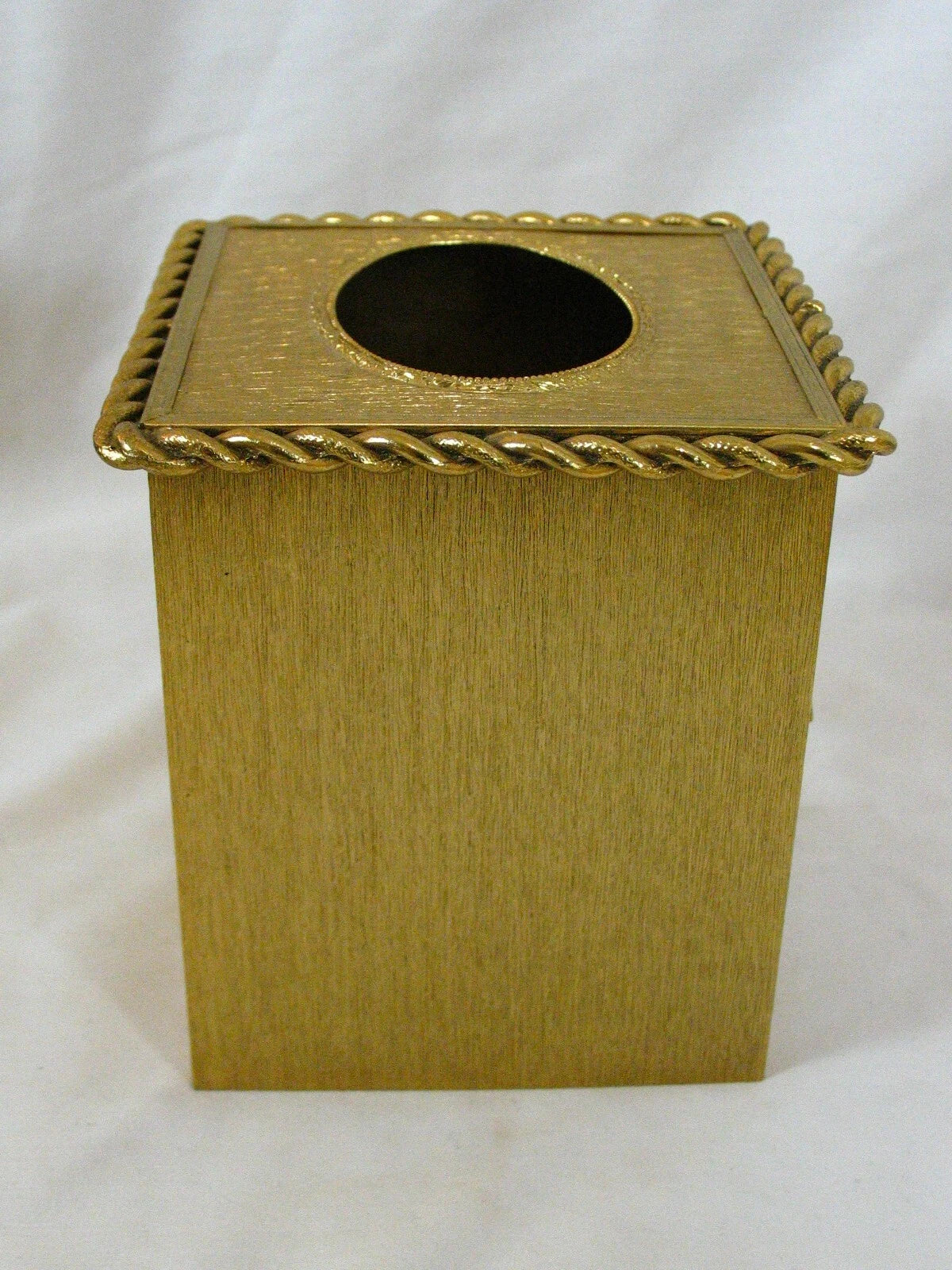 Vintage 90s Hollywood Regency Gold Metal Tissue Box Cover – Tassel & Rope | eBay