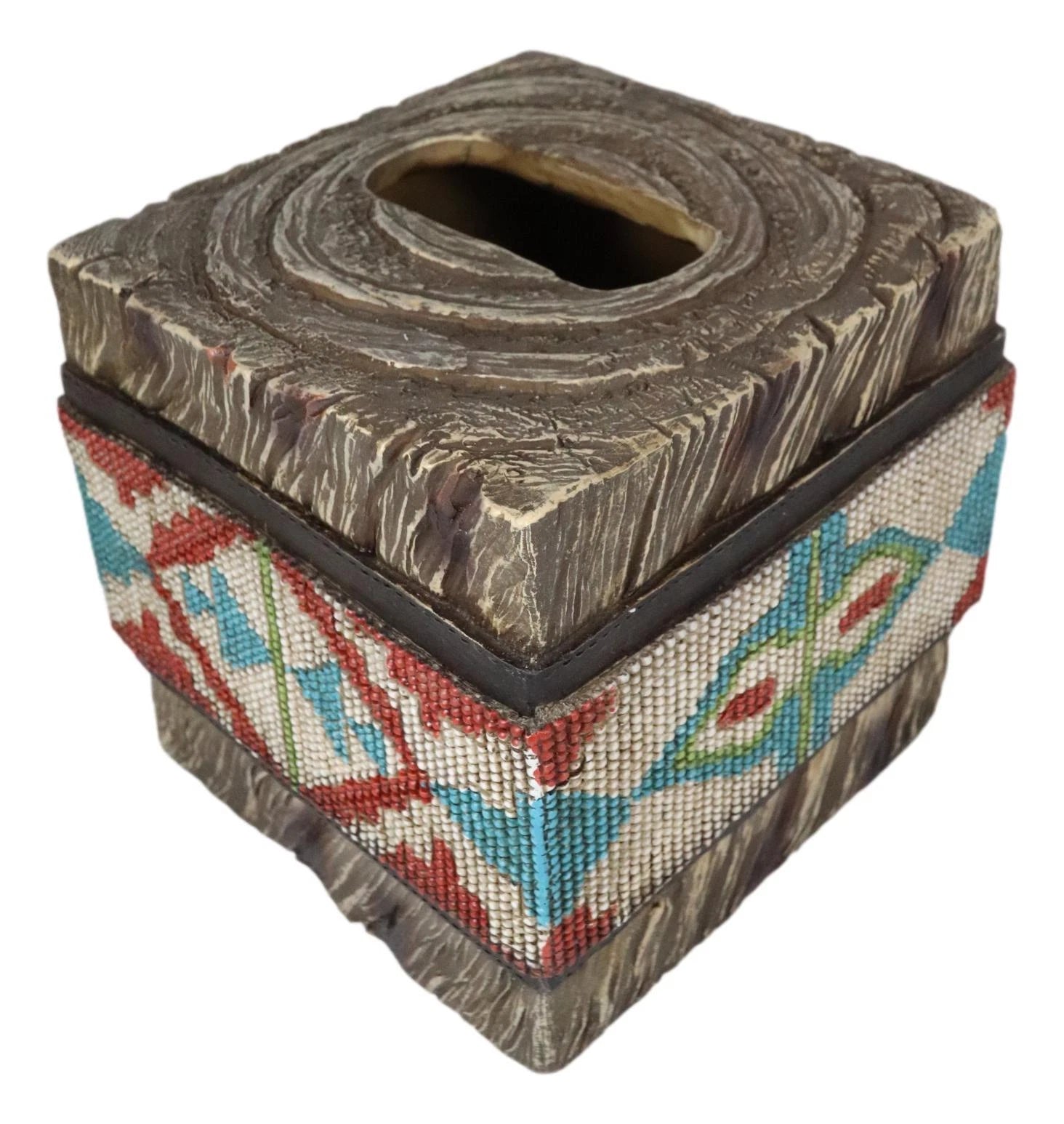 Rustic Western Turquoise Aztec Tribal Pattern Faux Wood Tissue Box Cover Decor | eBay