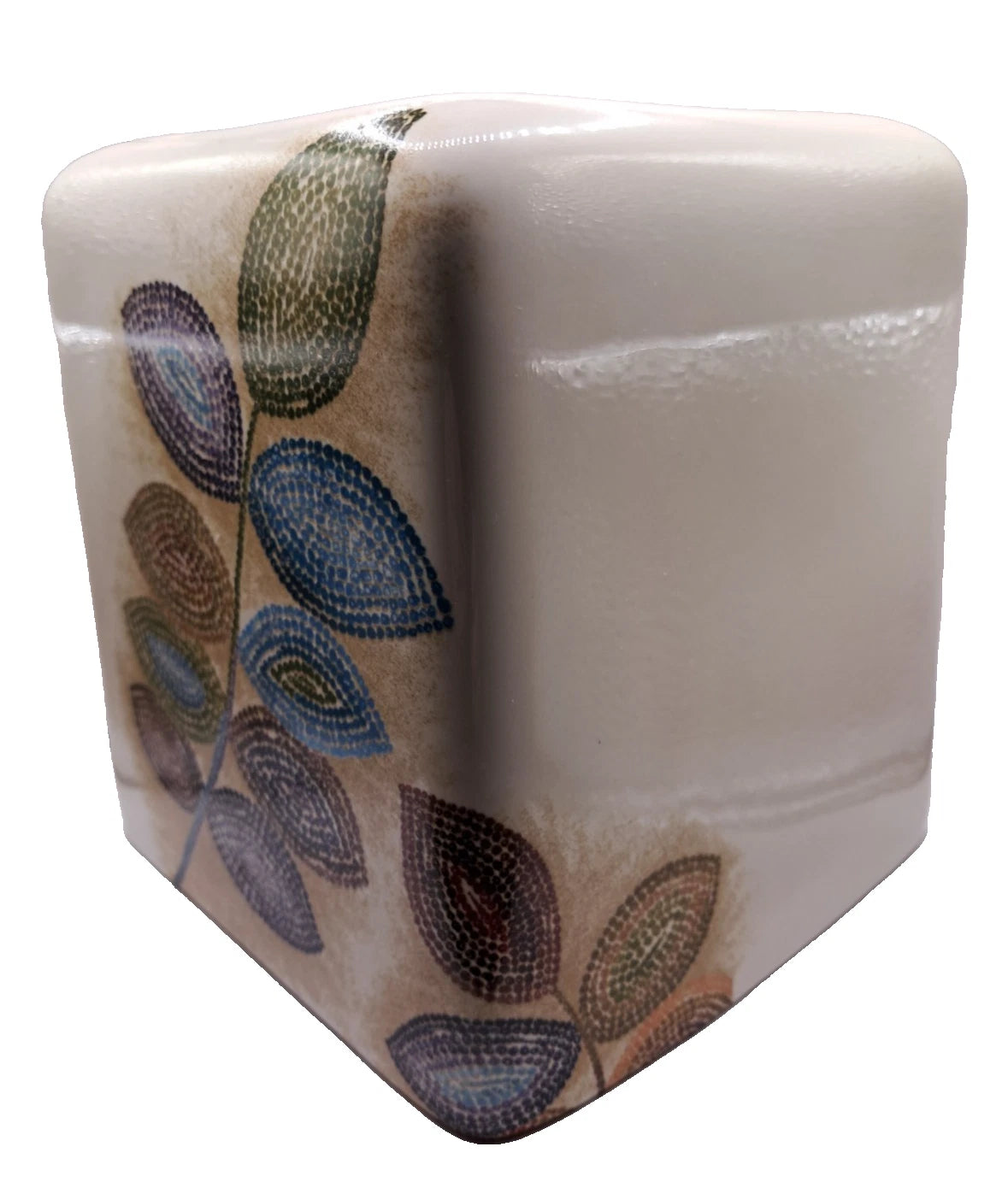 Croscill Ceramic Porcelain Tissue Box Cover Mosaic Leaves Bathroom 5.25" x 6" | eBay