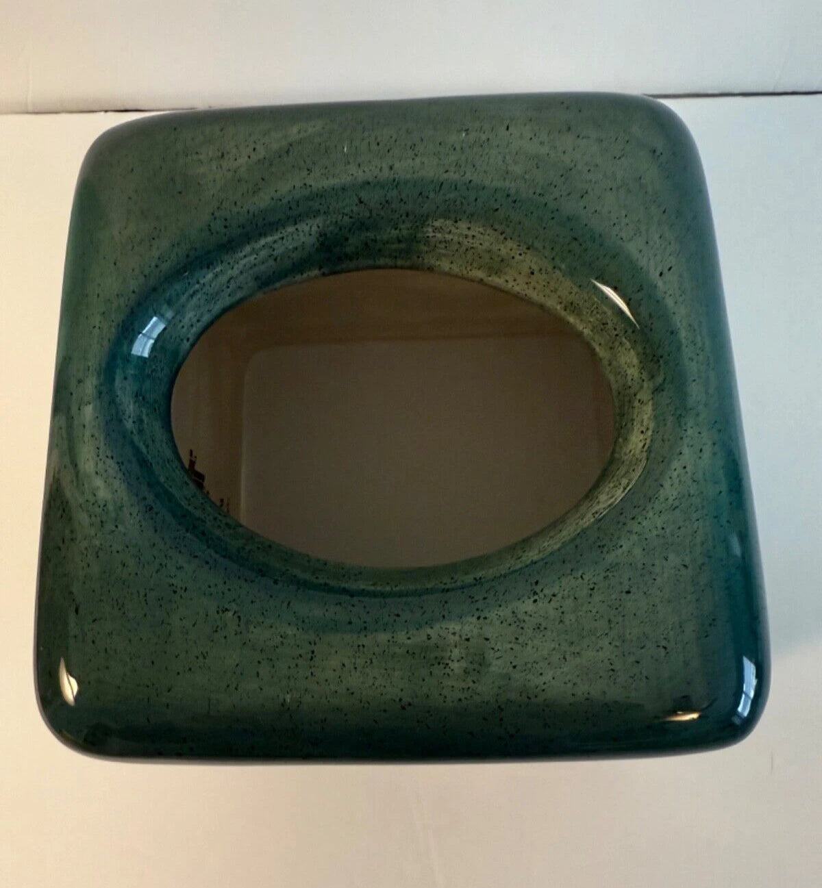 Ceramic Tissue Box Cover Beachy Waves Forest Green 6 x 6" Bathroom Handpainted | eBay