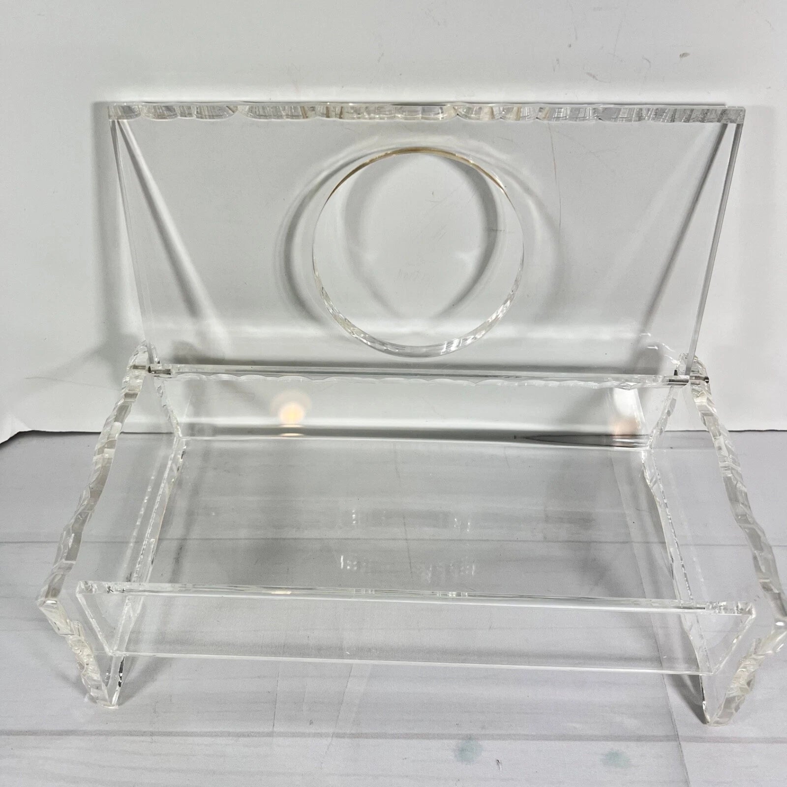 Vintage 1970’s Lucite Tissue Box Heavy Faceted Cut Edges Fabulous! | eBay