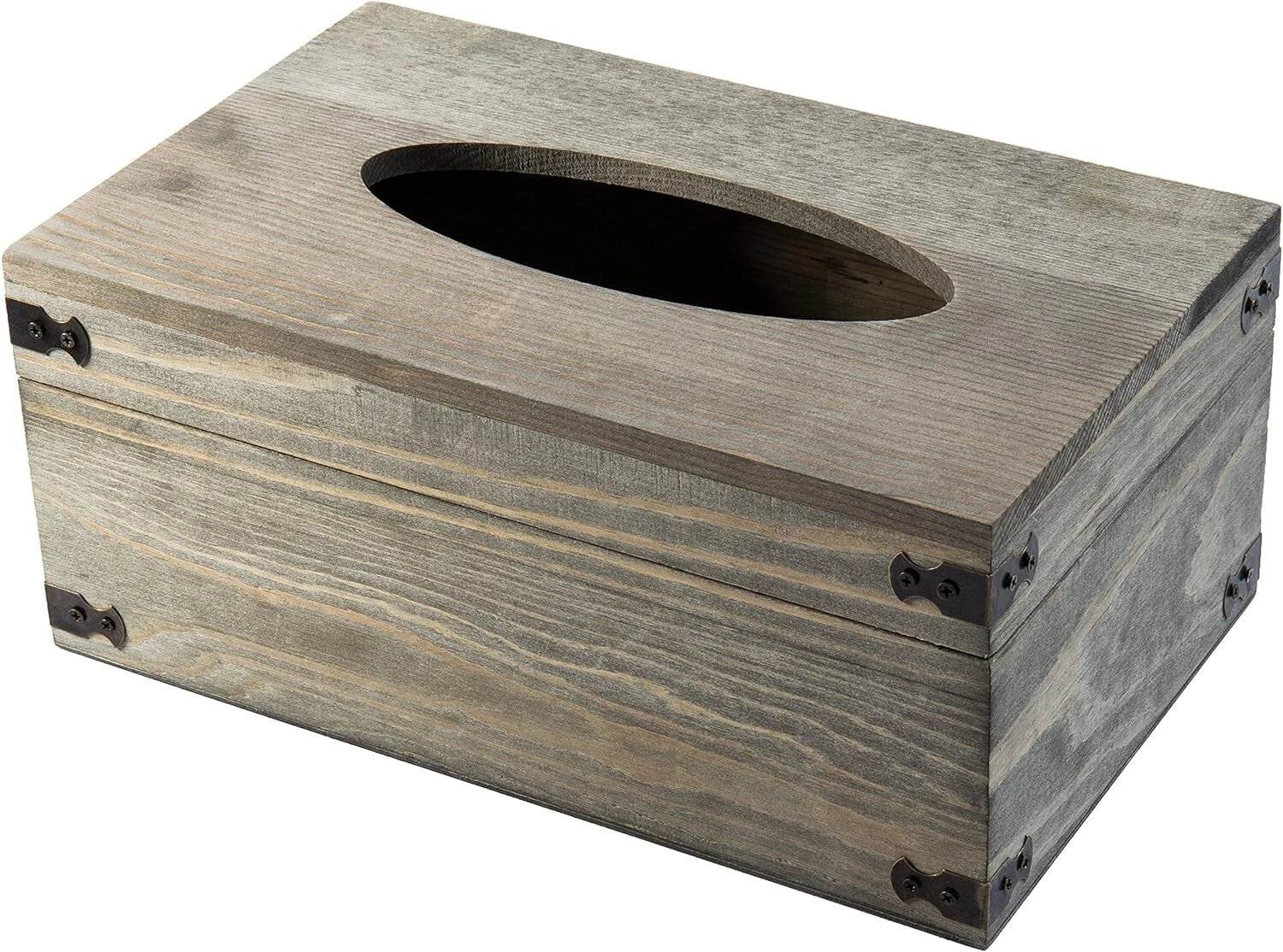 Bathroom Gray Wood Tissue Box Holder with Hinged Lid, Facial Tissue Box Holder | eBay