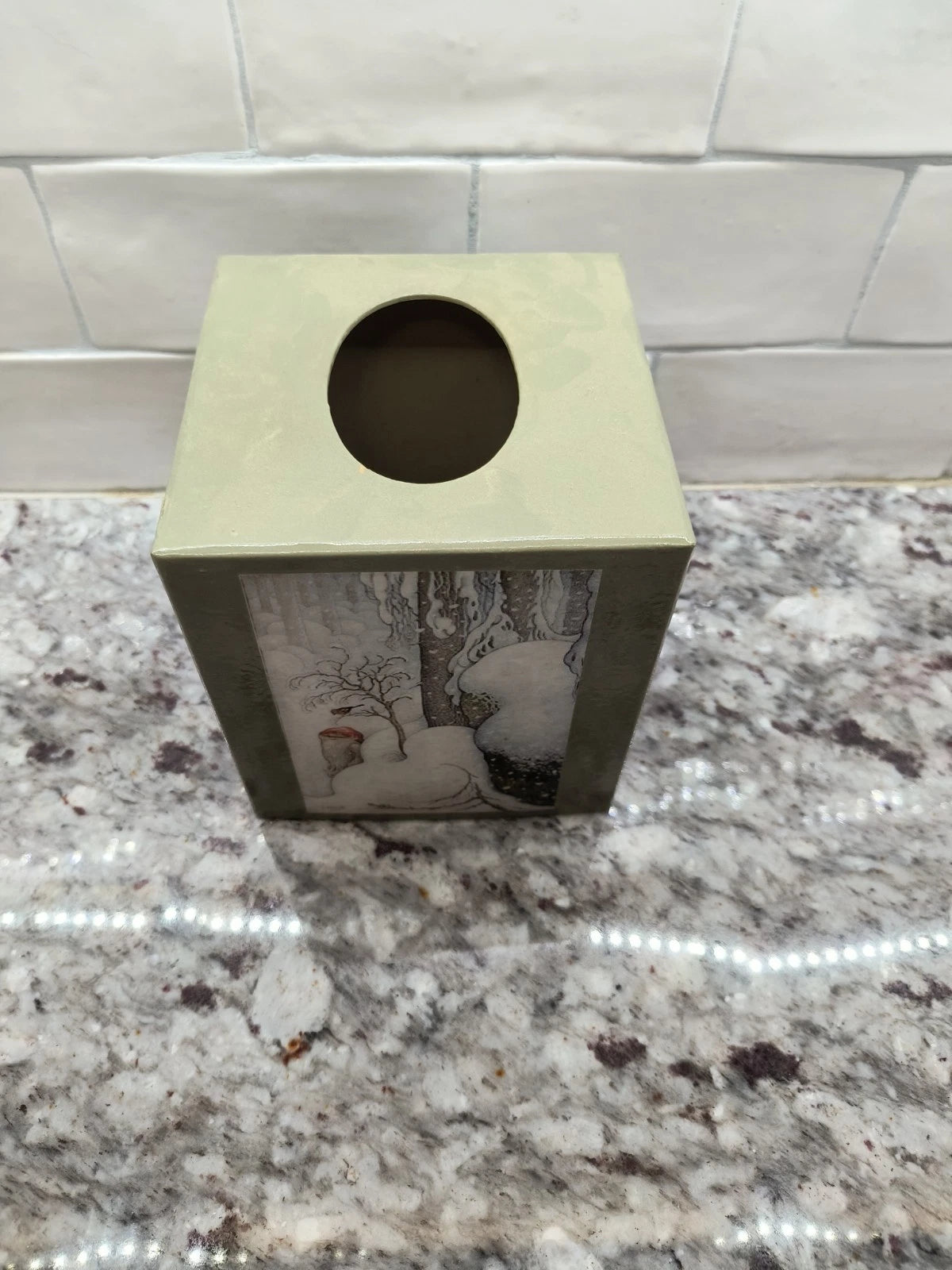 Gnome 4 Seasons Square Tissue Box Cover, Maria Holt Design, Great Condition | eBay