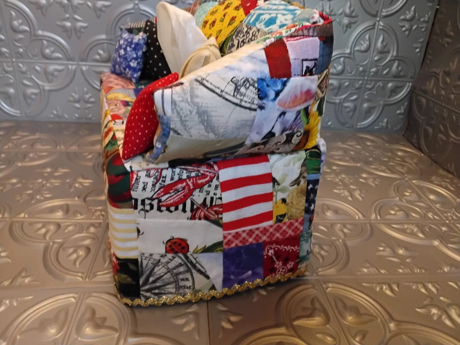PATCH WORK SOFA TISSUE BOX COVER NEW HANDMADE FREE TISSUES | eBay