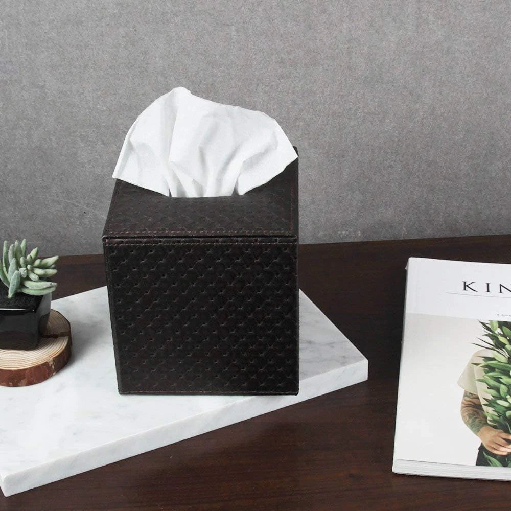 Square Paper Facial Tissue Box Cover Holder for Bathroom Vanity Countertop, Bedr | eBay