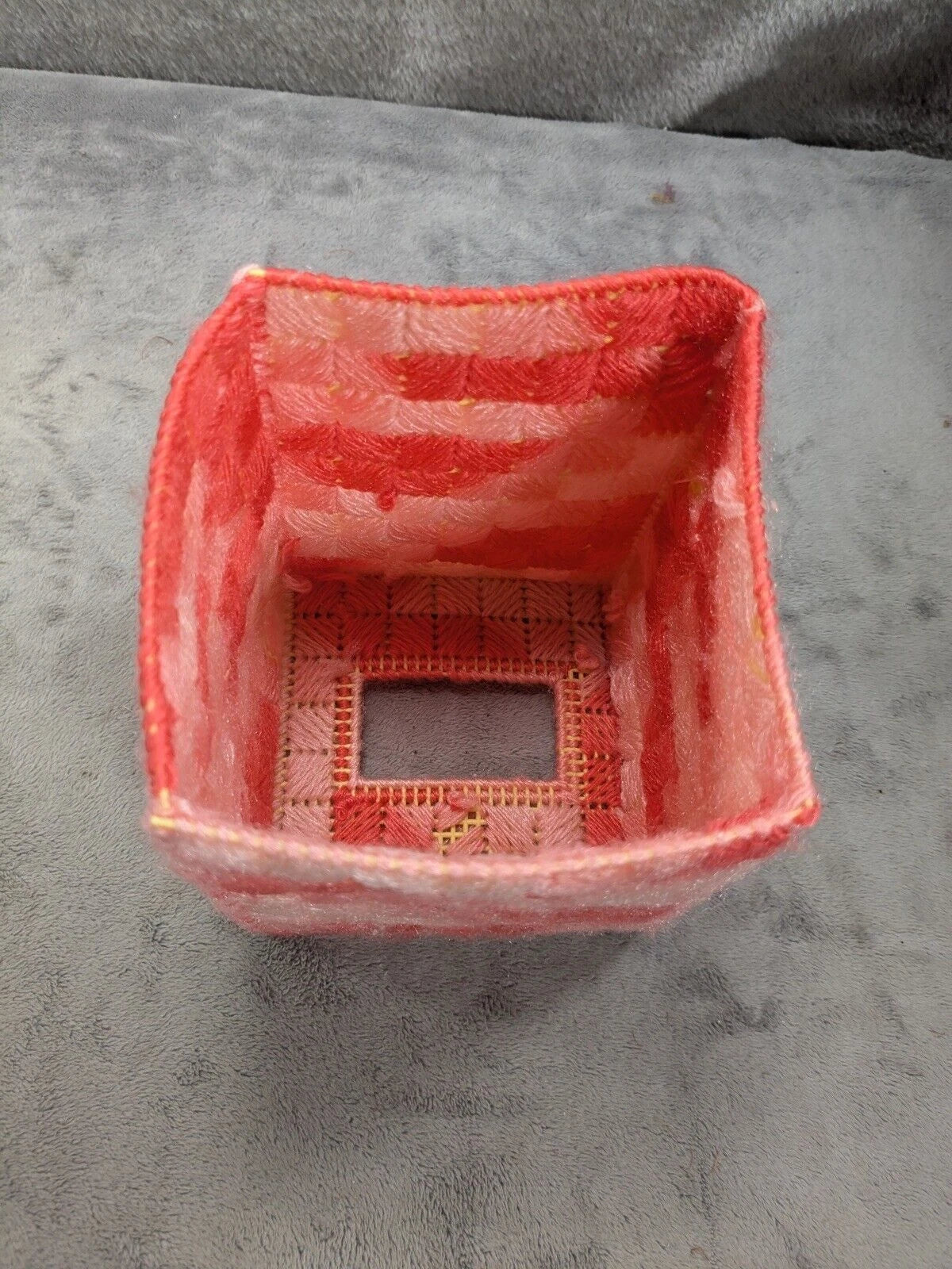 Handmade Needlepoint 6” Tall Tissue Box Cover Valentines Theme | eBay