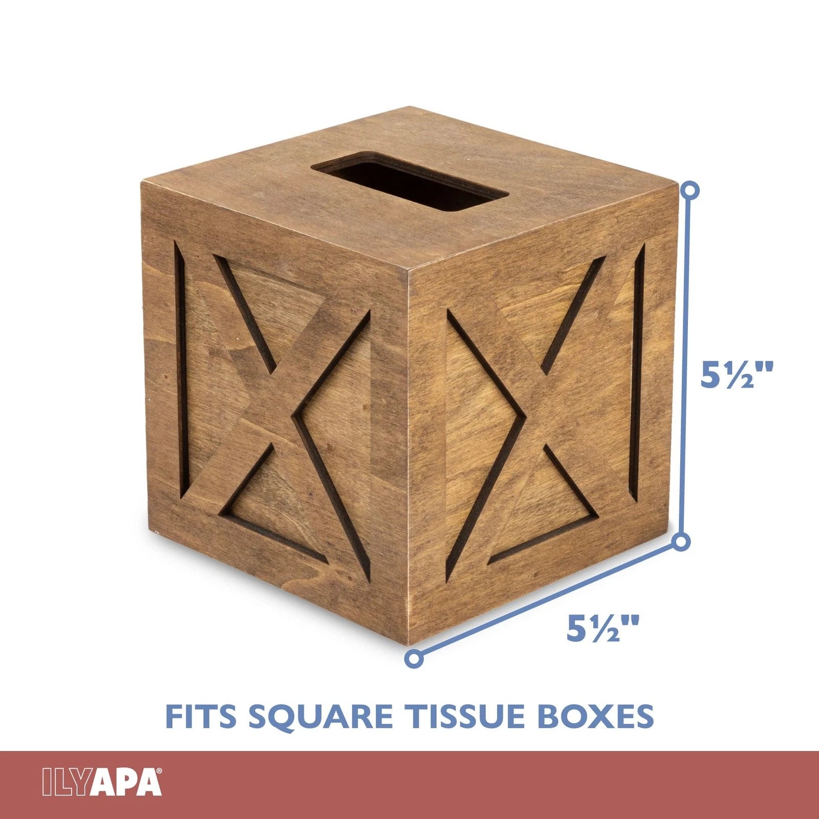 Ilyapa Wood Tissue Box Cover Farmhouse X Patterned- Rustic White Wood Holder | eBay