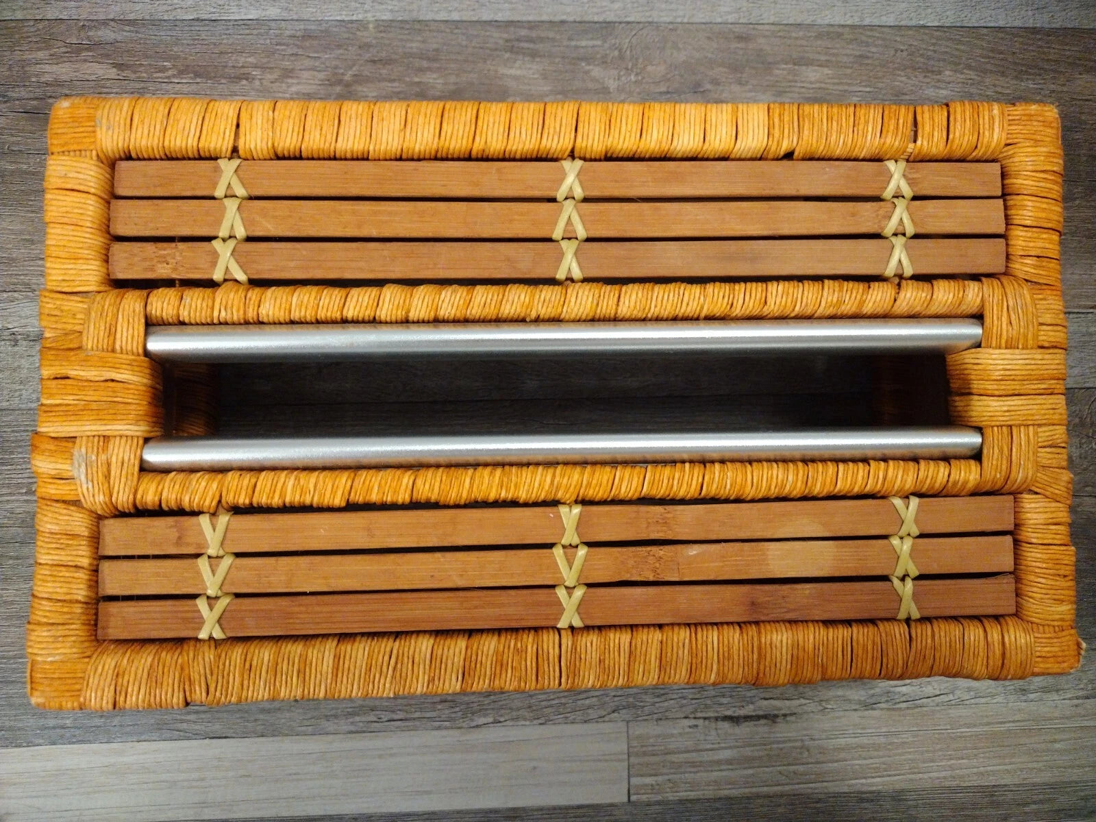 Bamboo Rattan Rectangle Tissue Box Cover With Metal Slot | eBay