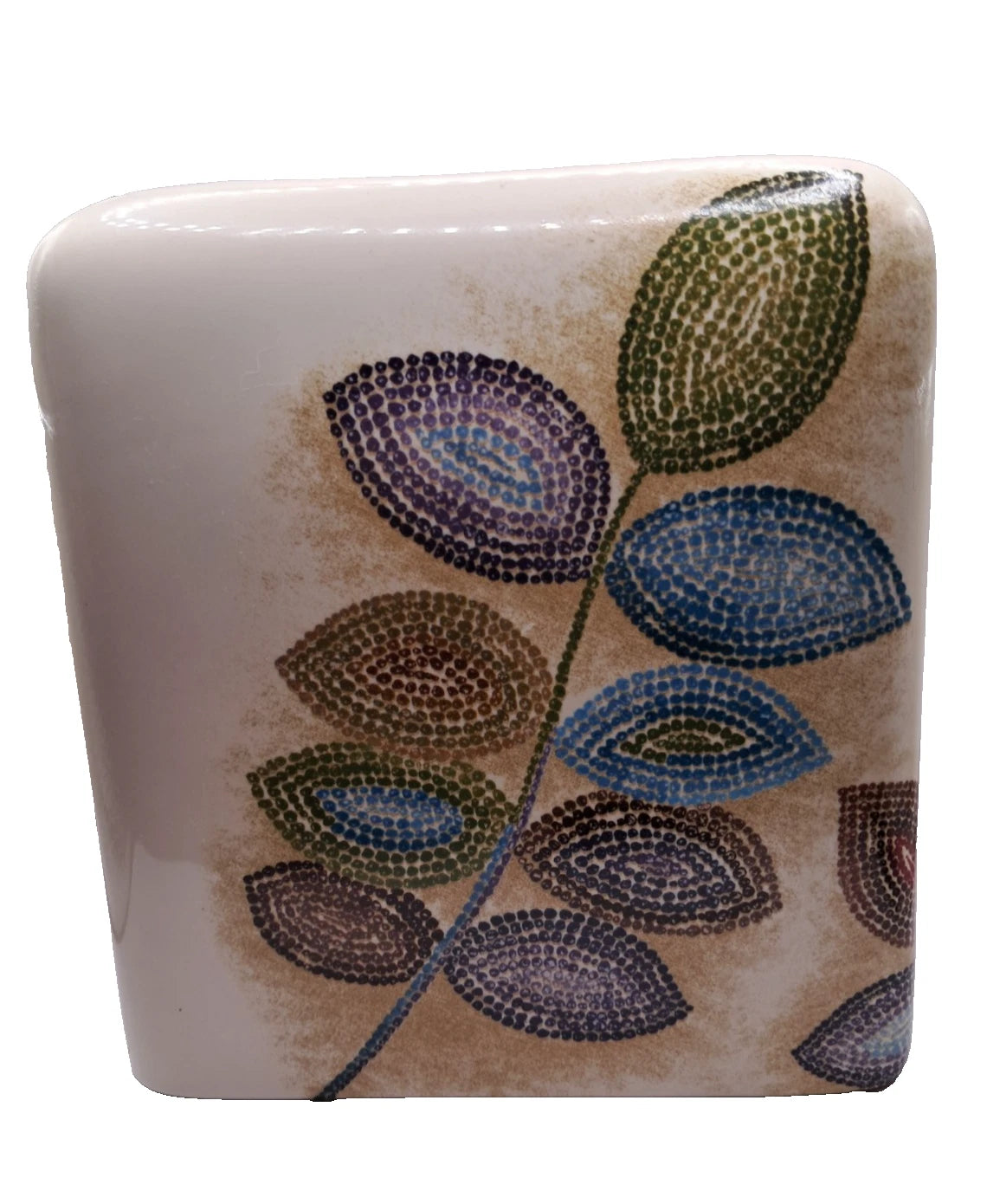 Croscill Ceramic Porcelain Tissue Box Cover Mosaic Leaves Bathroom 5.25" x 6" | eBay