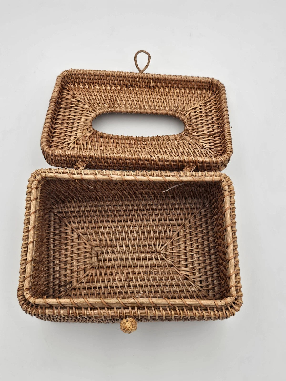 Rattan Tissue Box Cover Square, Hand Woven Wicker Facial Tissue Holder with | eBay