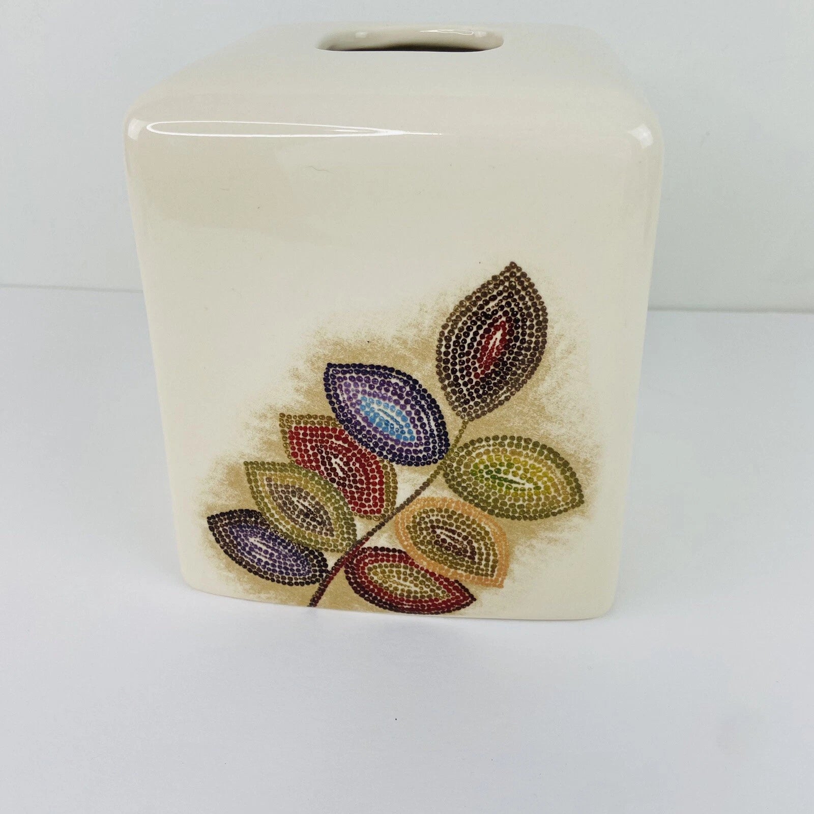 Croscill Home Mosaic Leaves Ceramic Square Tissue Box Cover | eBay