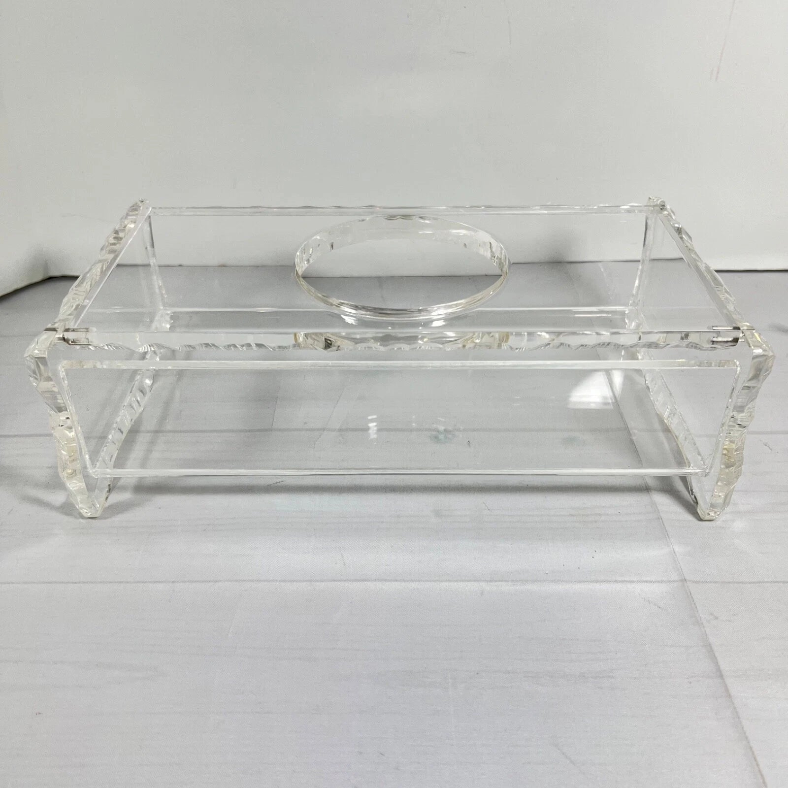Vintage 1970’s Lucite Tissue Box Heavy Faceted Cut Edges Fabulous! | eBay