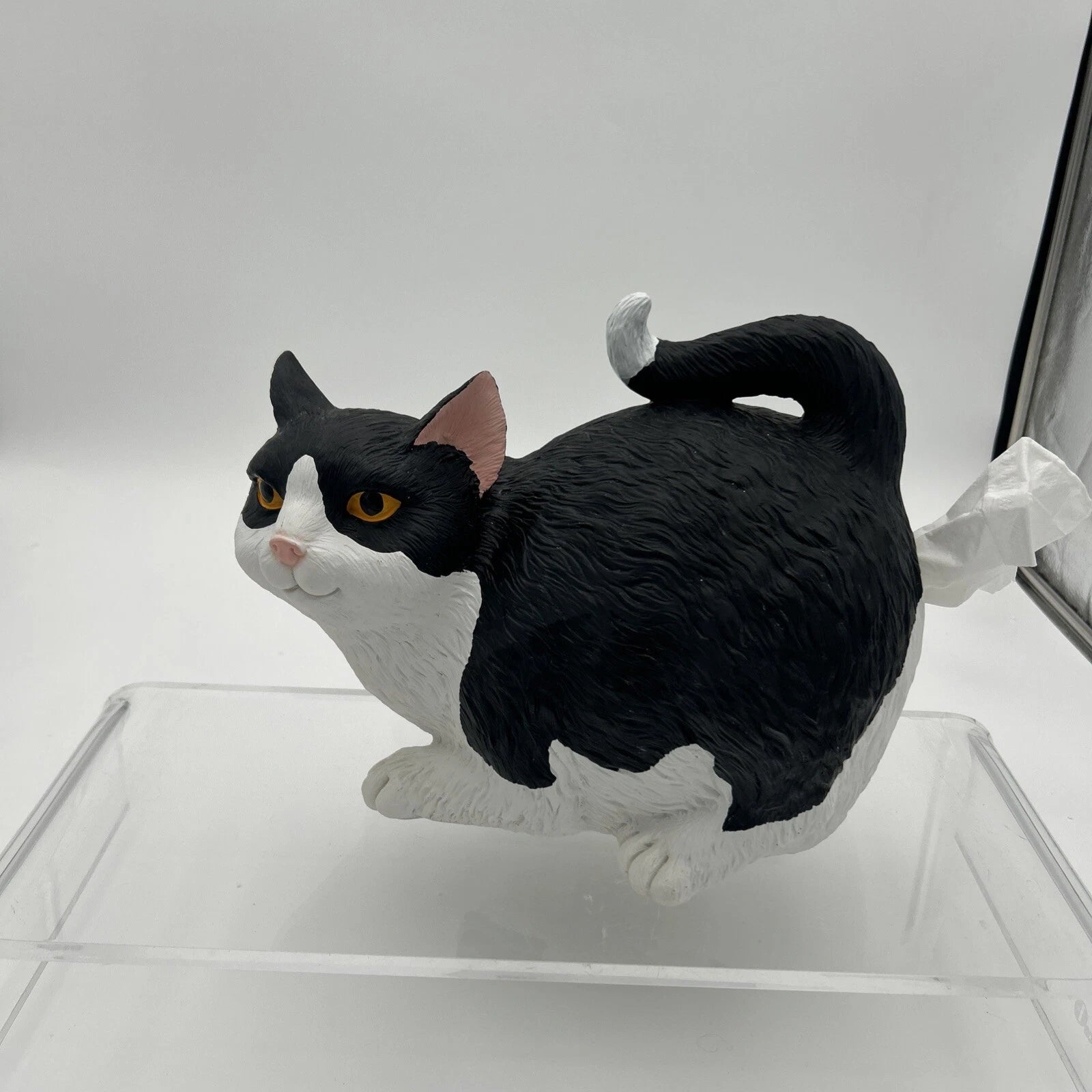 Cat Butt Tissue Box Holder Resin Decorative Black & White | eBay