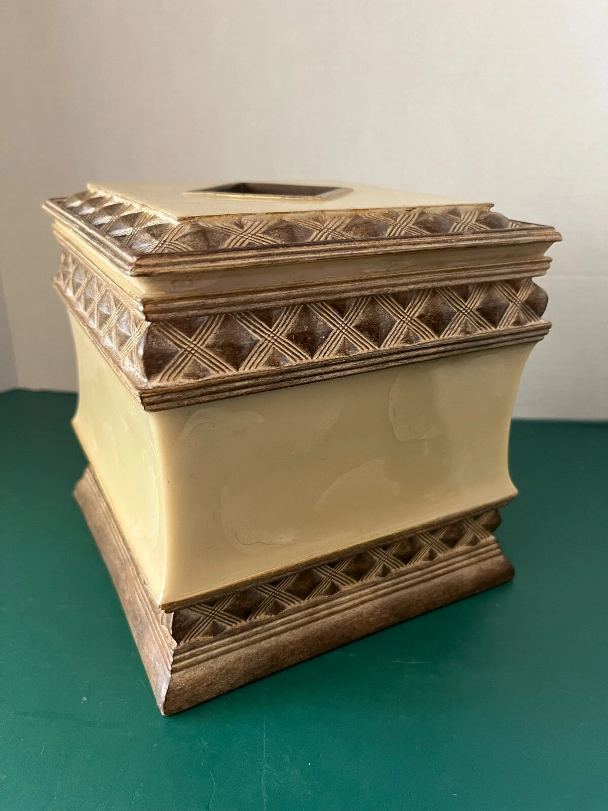 India Ink BRUNSWICK Faux Marble TISSUE BOX COVER Bathroom Vanity | eBay