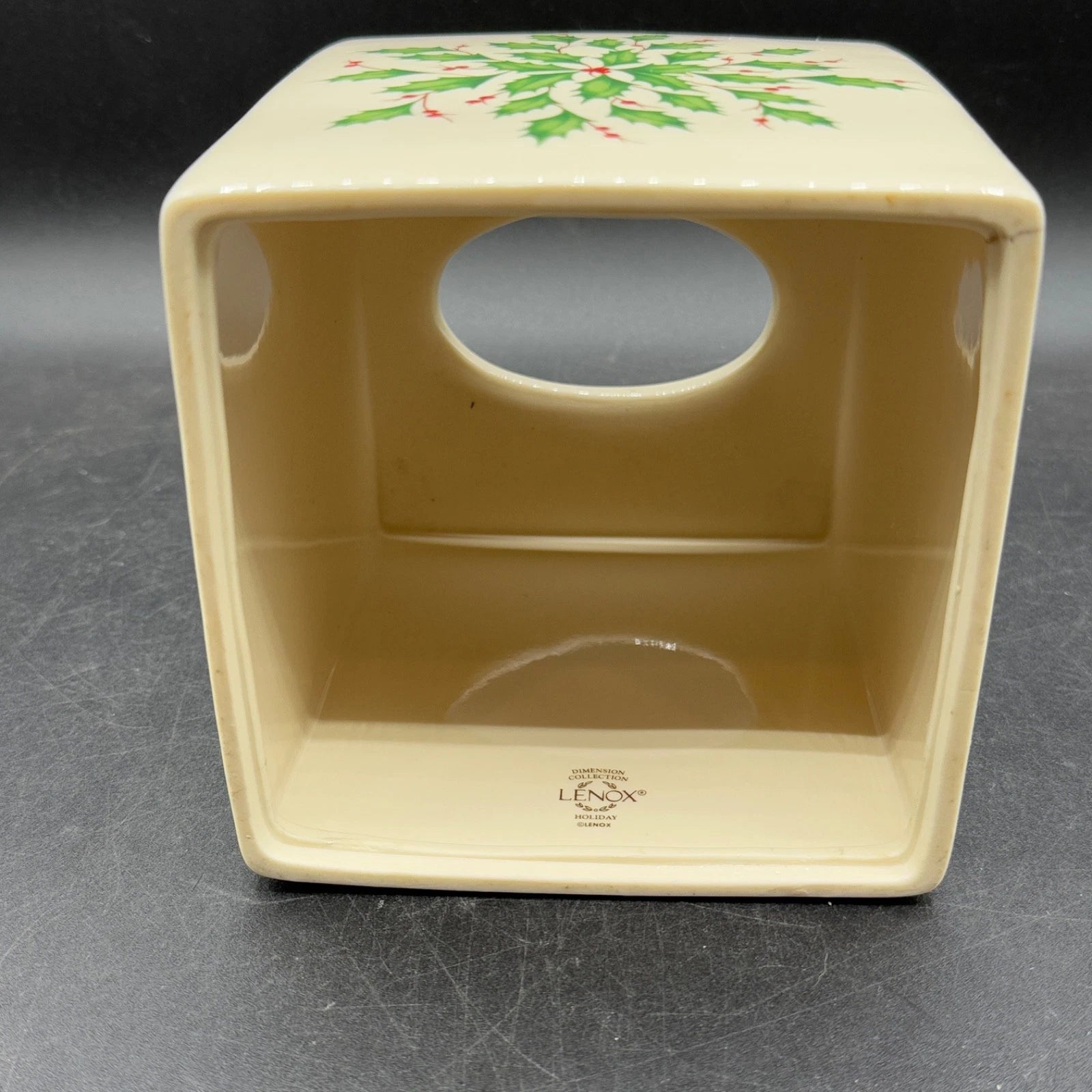 Lenox Holiday Dimensions Tissue Box Cover Christmas Collection Holly Square Rare | eBay