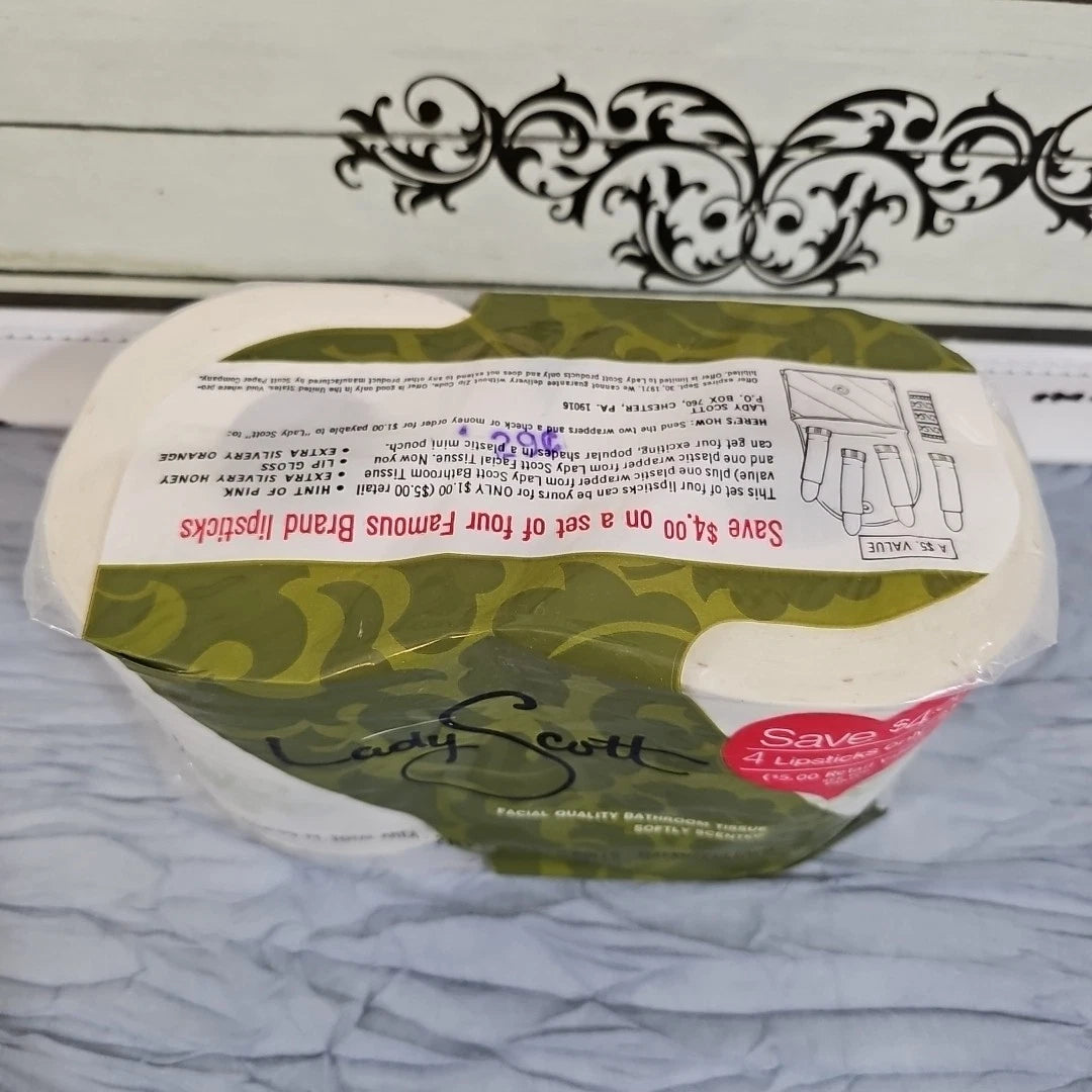 Vintage 1970 Lady Scott bathroom tissue in sealed plastic, green and pink floral | eBay
