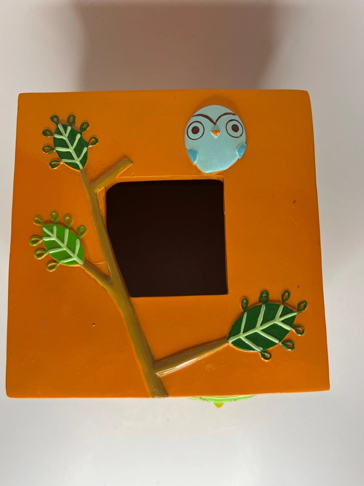 Give a Hoot Owl Tissue Box Holder Creative Bath Orange Resin 5.75" Square AS IS | eBay