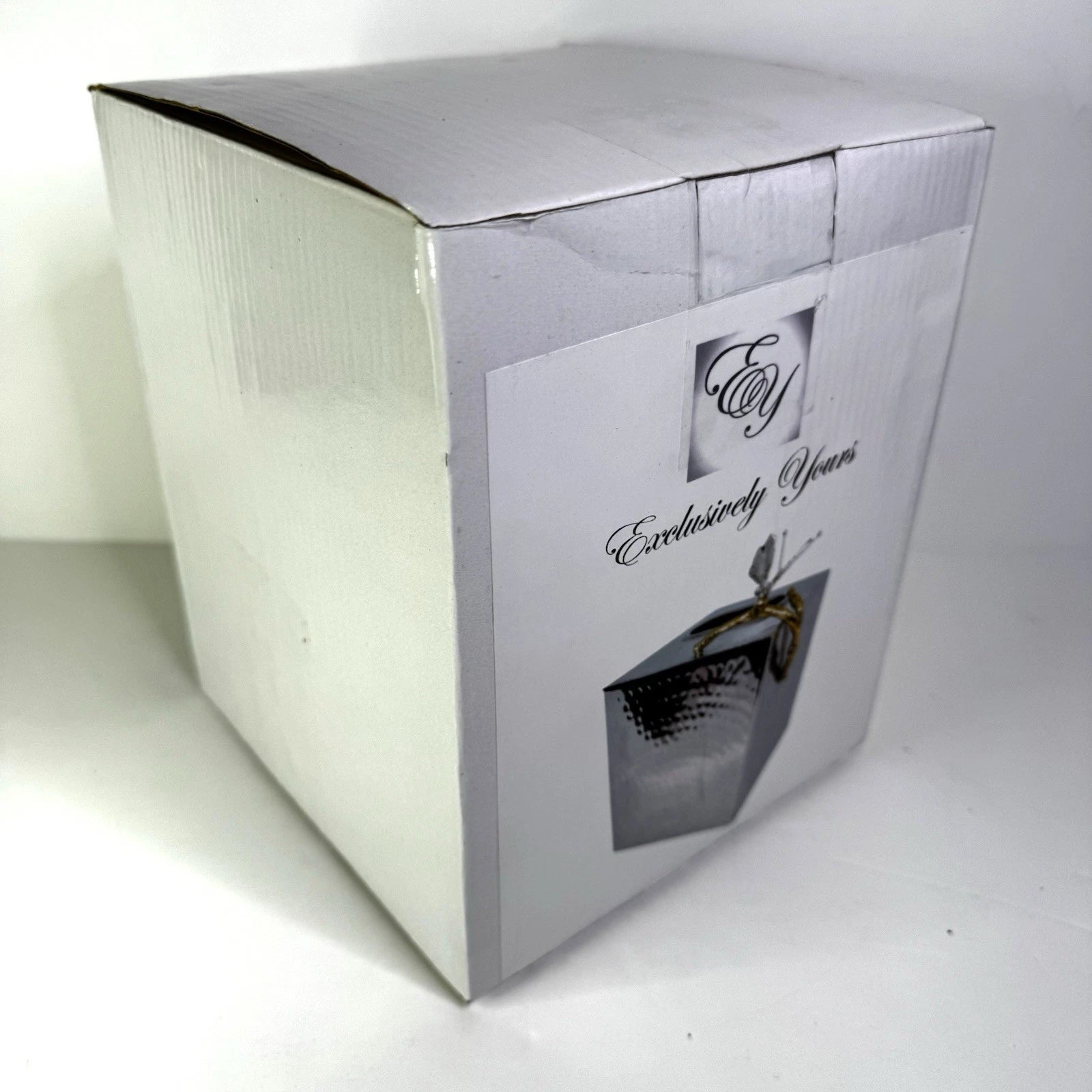 Exclusively Yours EY Silver Hammered Metal Tissue Box Cover W/Butterfly Accent | eBay