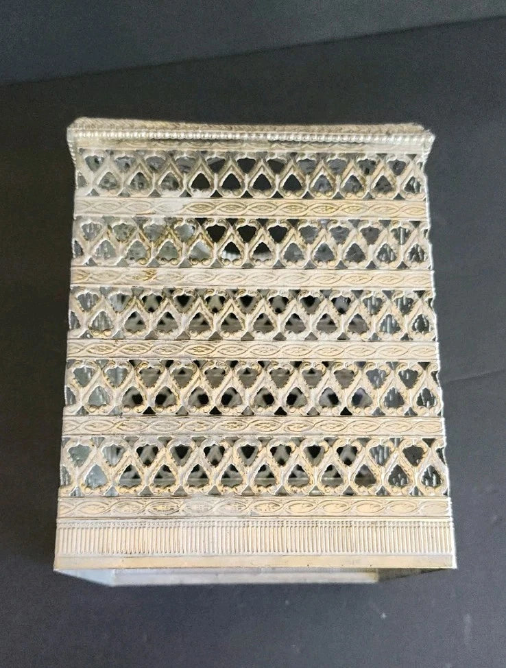 MCM Square Hollywood Regency Silver Tone Filigree Metal Tissue Box Cover Holder | eBay