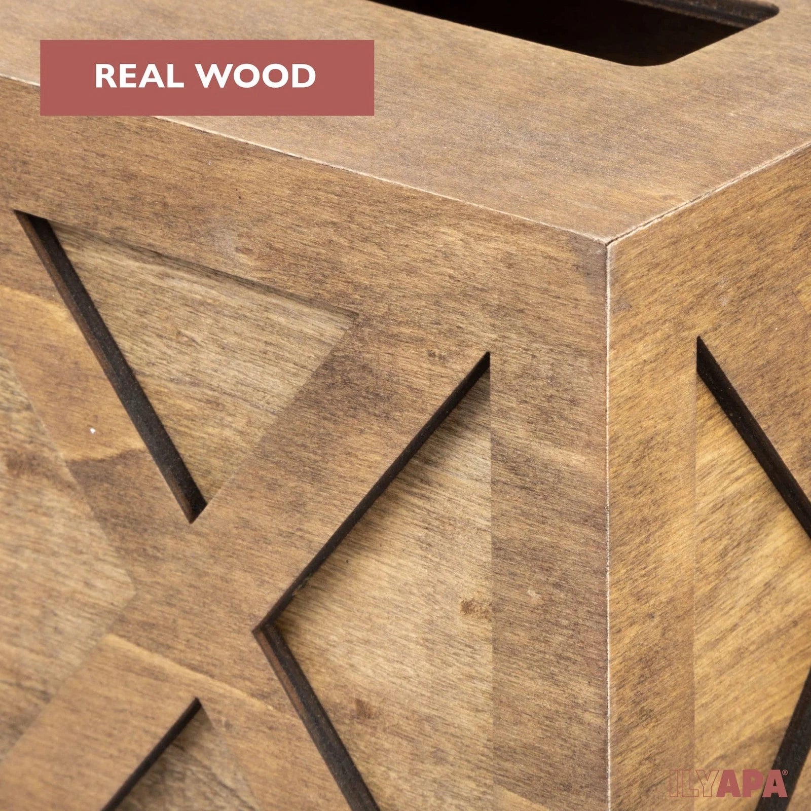 Ilyapa Wood Tissue Box Cover Farmhouse X Patterned- Rustic White Wood Holder | eBay