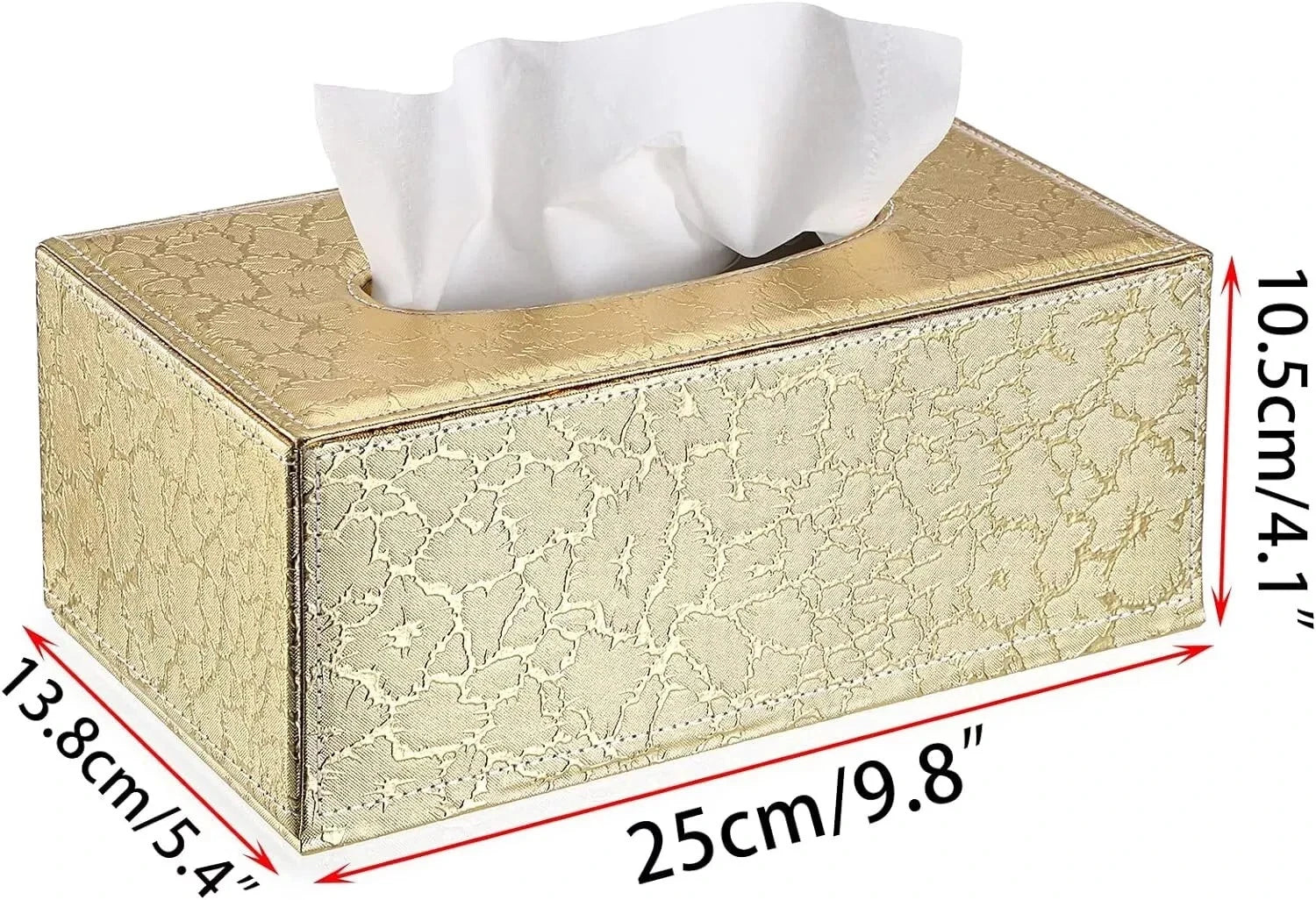 Medium Gold Rectangular Tissue Box Cover with Magnetic Bottom for Vanity or Desk | eBay