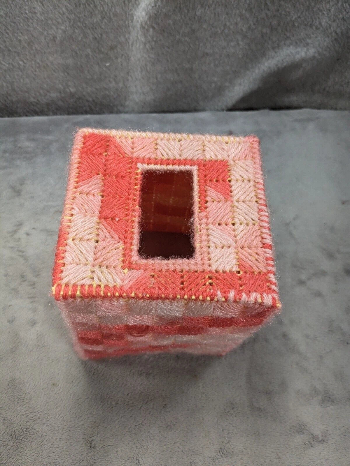 Handmade Needlepoint 6” Tall Tissue Box Cover Valentines Theme | eBay