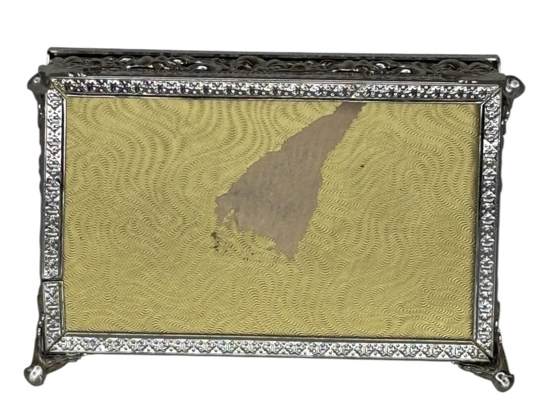 Hollywood Regency Silver Metal Filigree Small Tissue Box Holder Purse Size | eBay