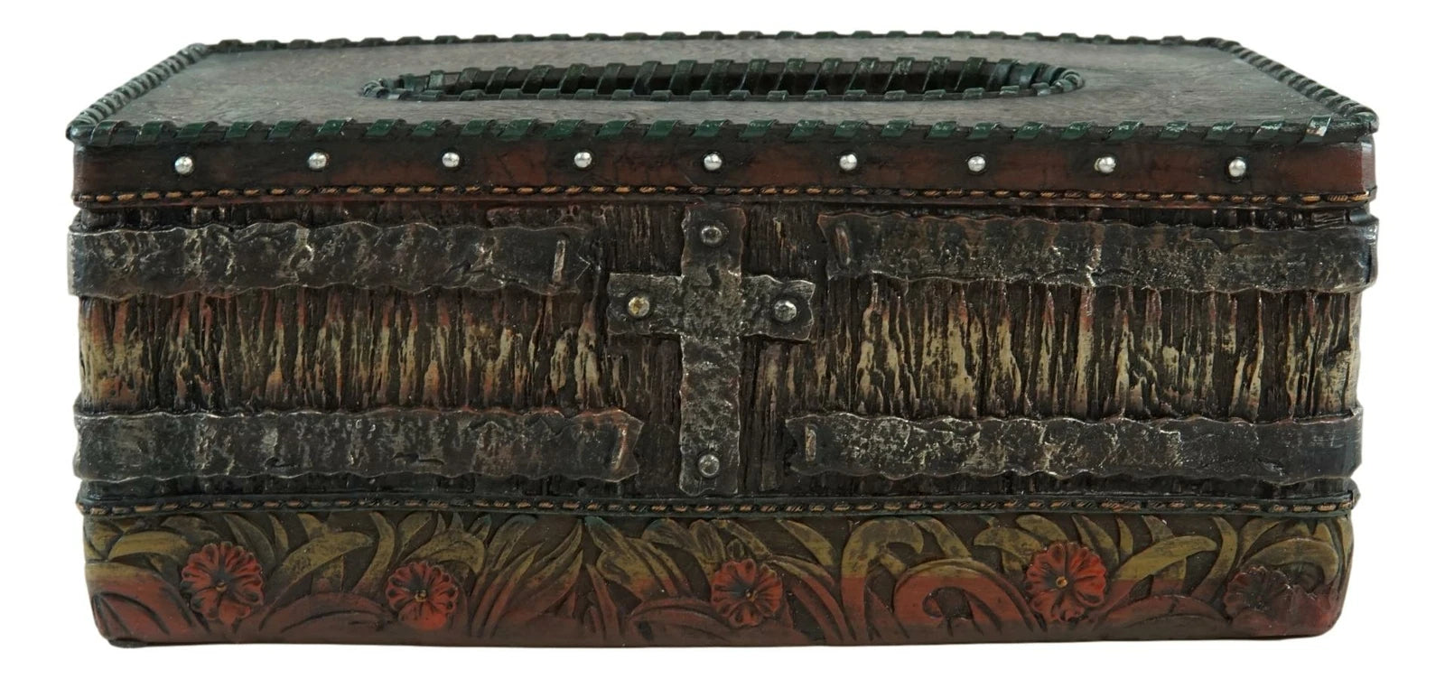 Country Rustic Western Blue Cross W/ Concho Rectangular Tissue Box Holder Case | eBay