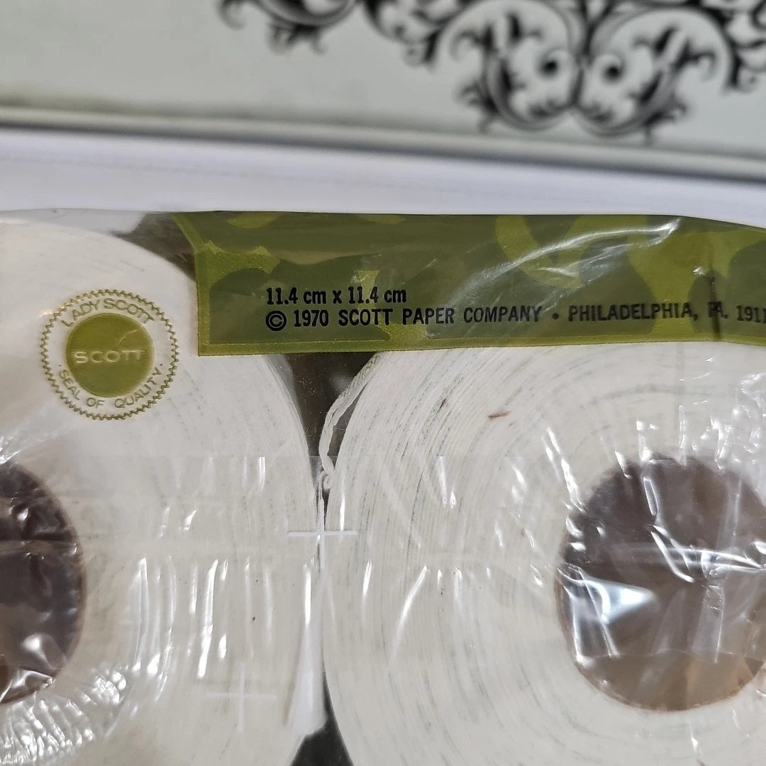 Vintage 1970 Lady Scott bathroom tissue in sealed plastic, green and pink floral | eBay