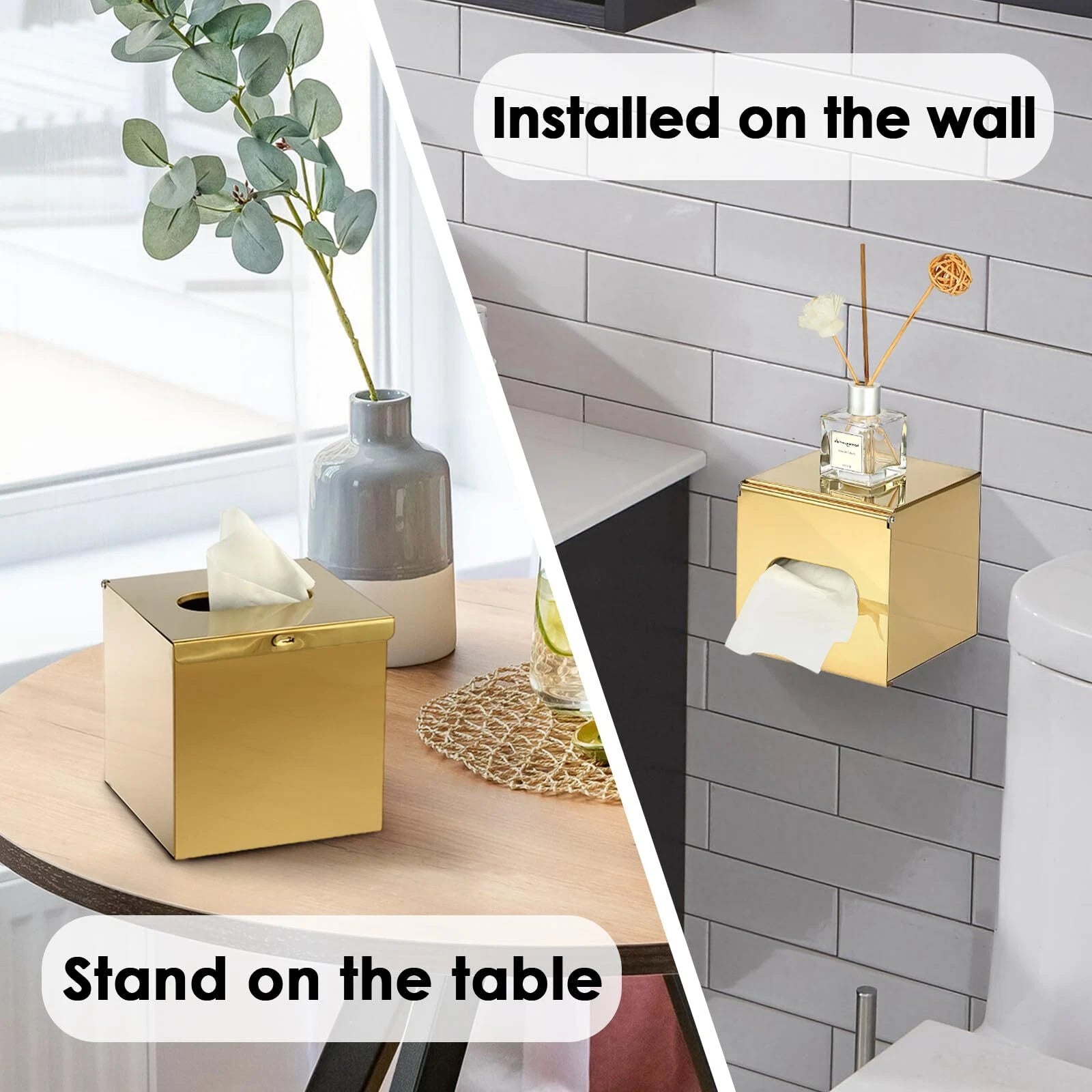 Tissue Box Cover Square Stainless Steel Tissue Boxwall Mount Tissue Box Holder W | eBay