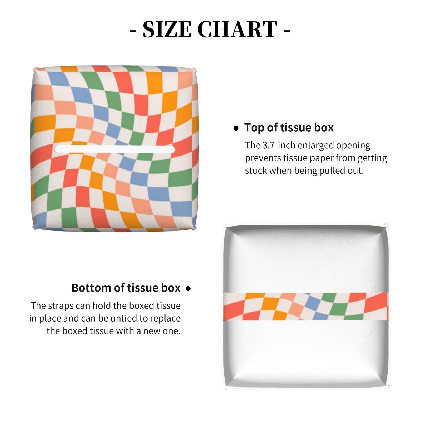 Best Box Holder Wavy Checkerboard Tissue Cover Square Leather Organizer Portable | eBay