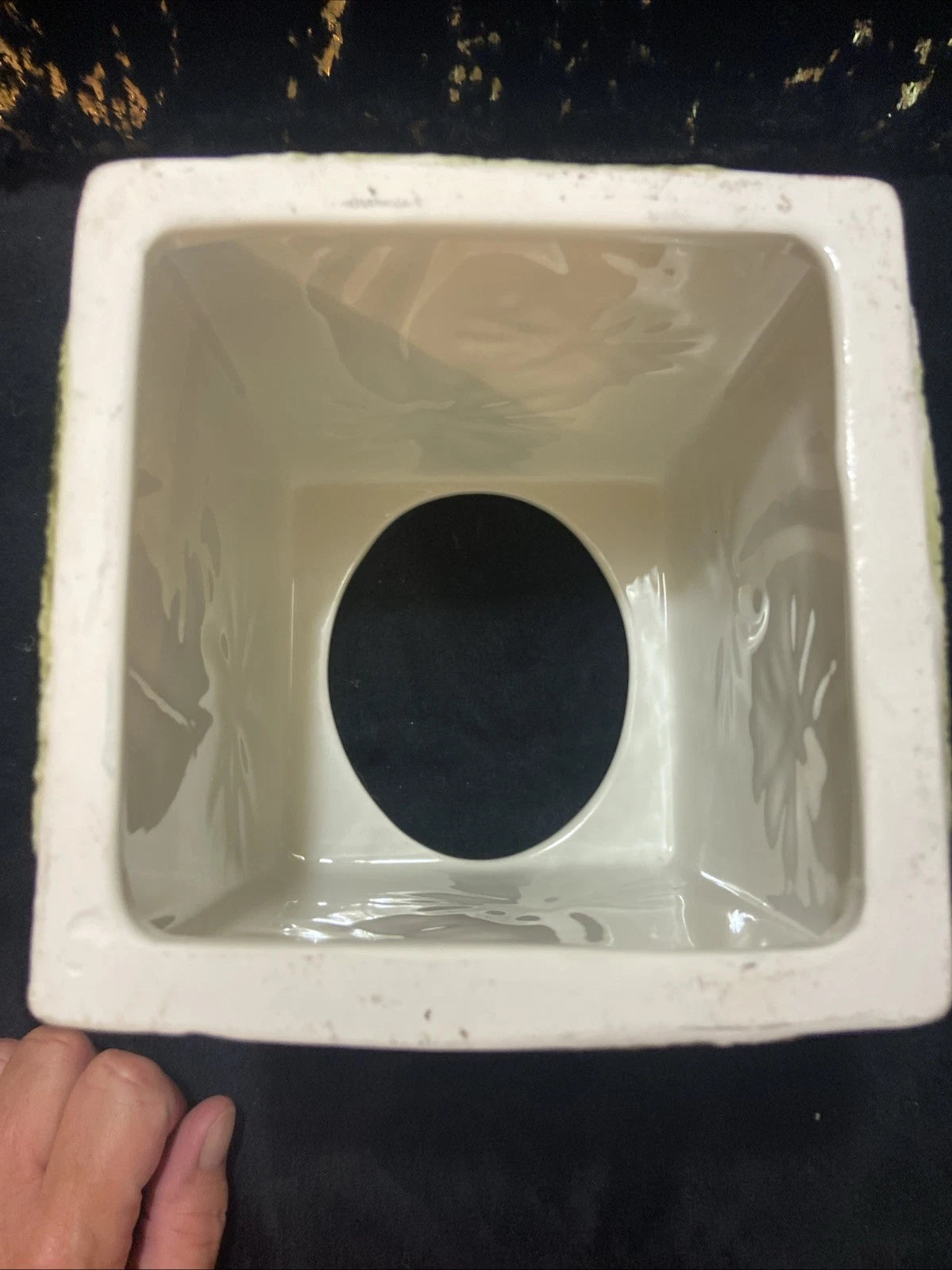 Ceramic Tissue Cover Box Holder IEmbossed Palm Trees Square | eBay