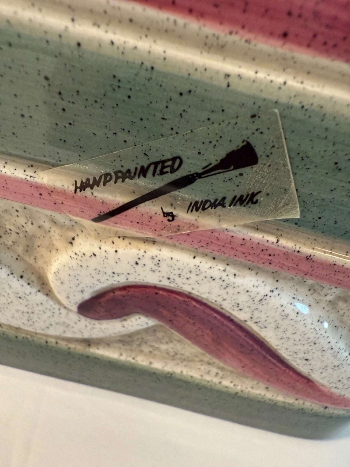 Ceramic Tissue Box Cover Beachy Waves Forest Green 6 x 6" Bathroom Handpainted | eBay