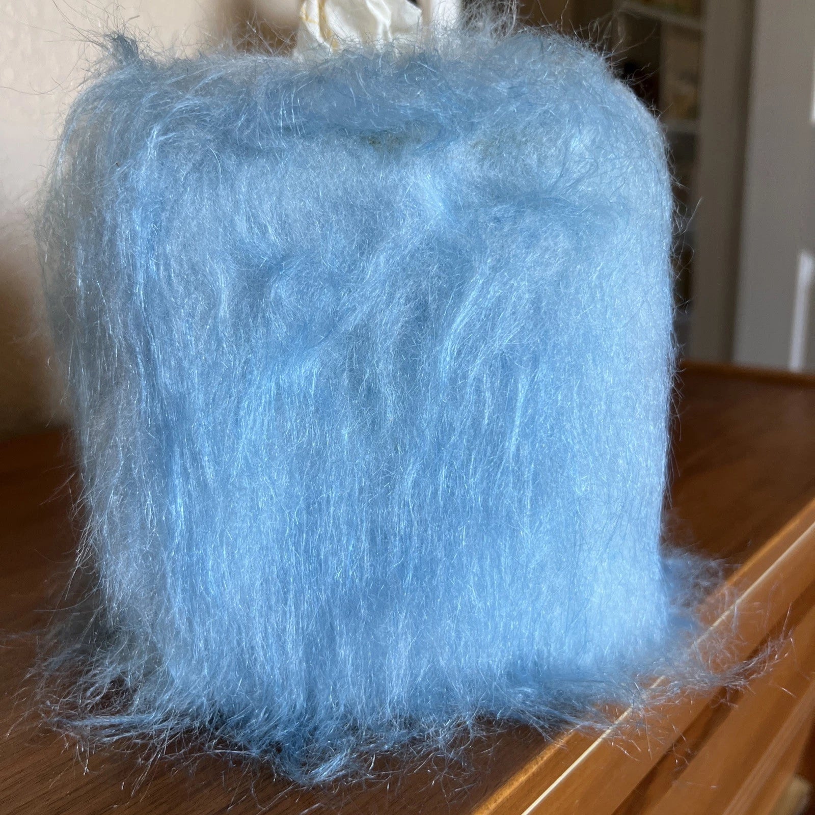 Vintage 1970s Dimple Doll Tissue Box Cover Sky Blue White Hair Grandma Boho | eBay