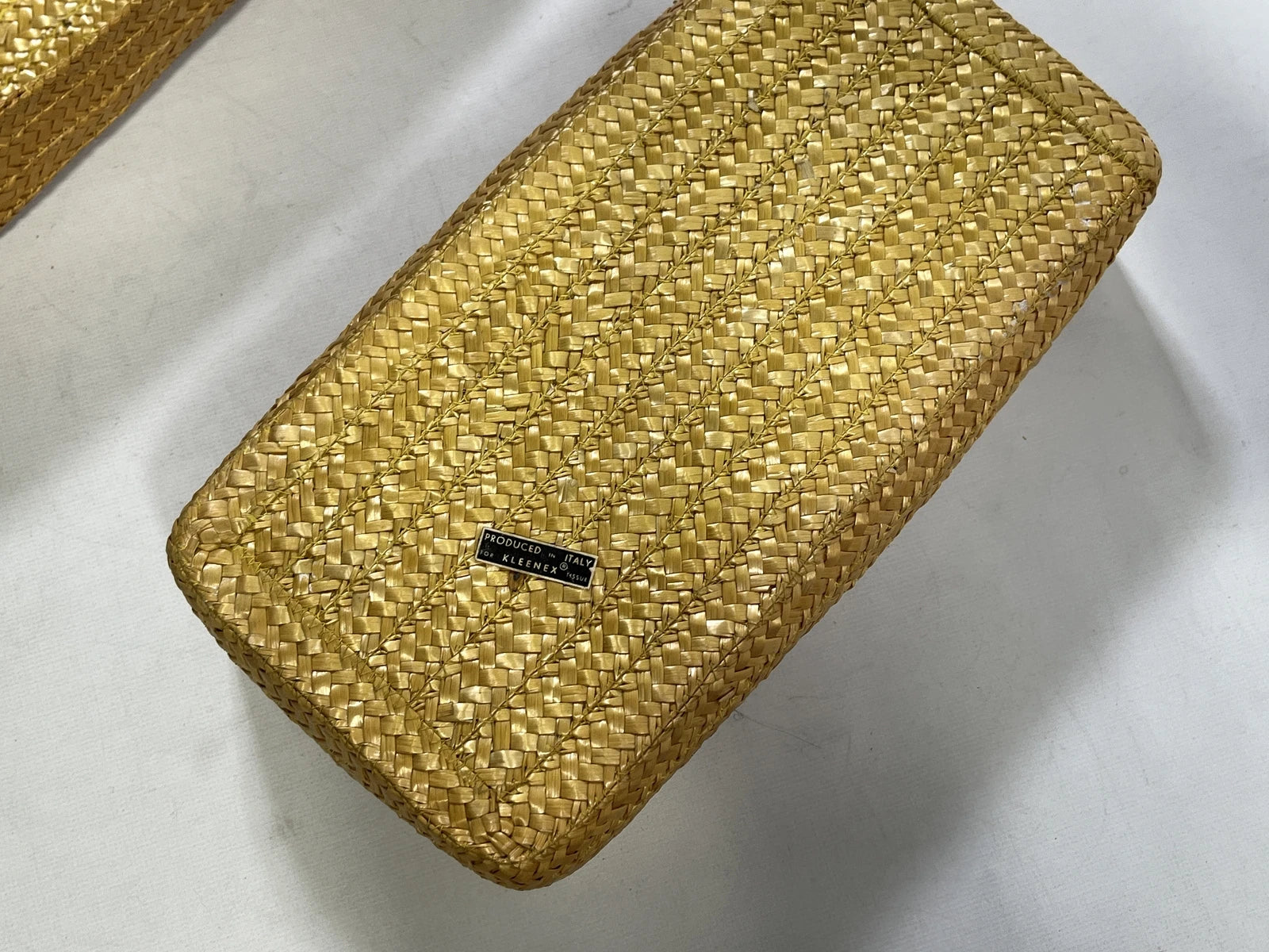 Tan Woven Basket Flat Tissue Box Holder EUC | eBay