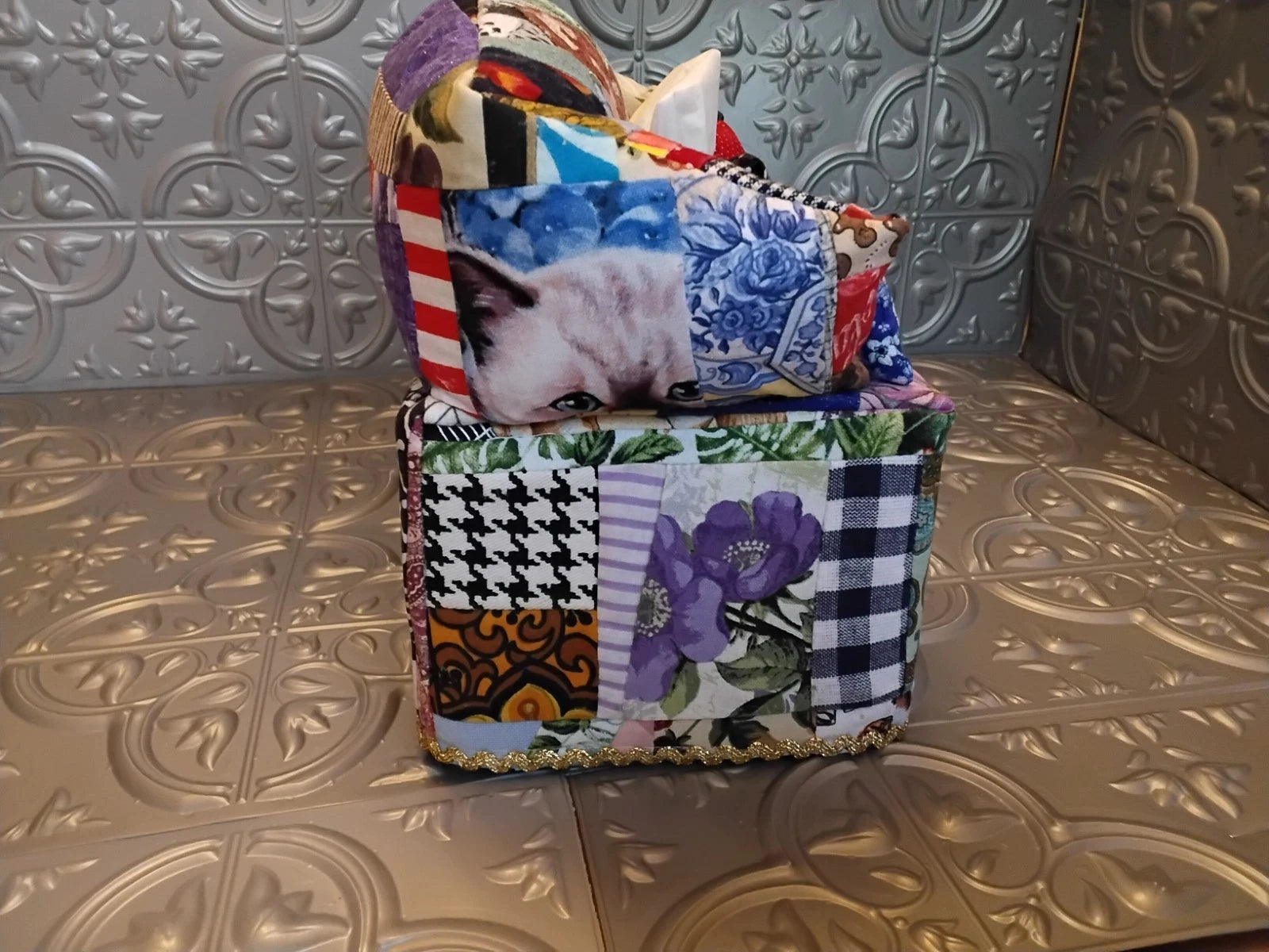 PATCH WORK SOFA TISSUE BOX COVER NEW HANDMADE FREE TISSUES | eBay