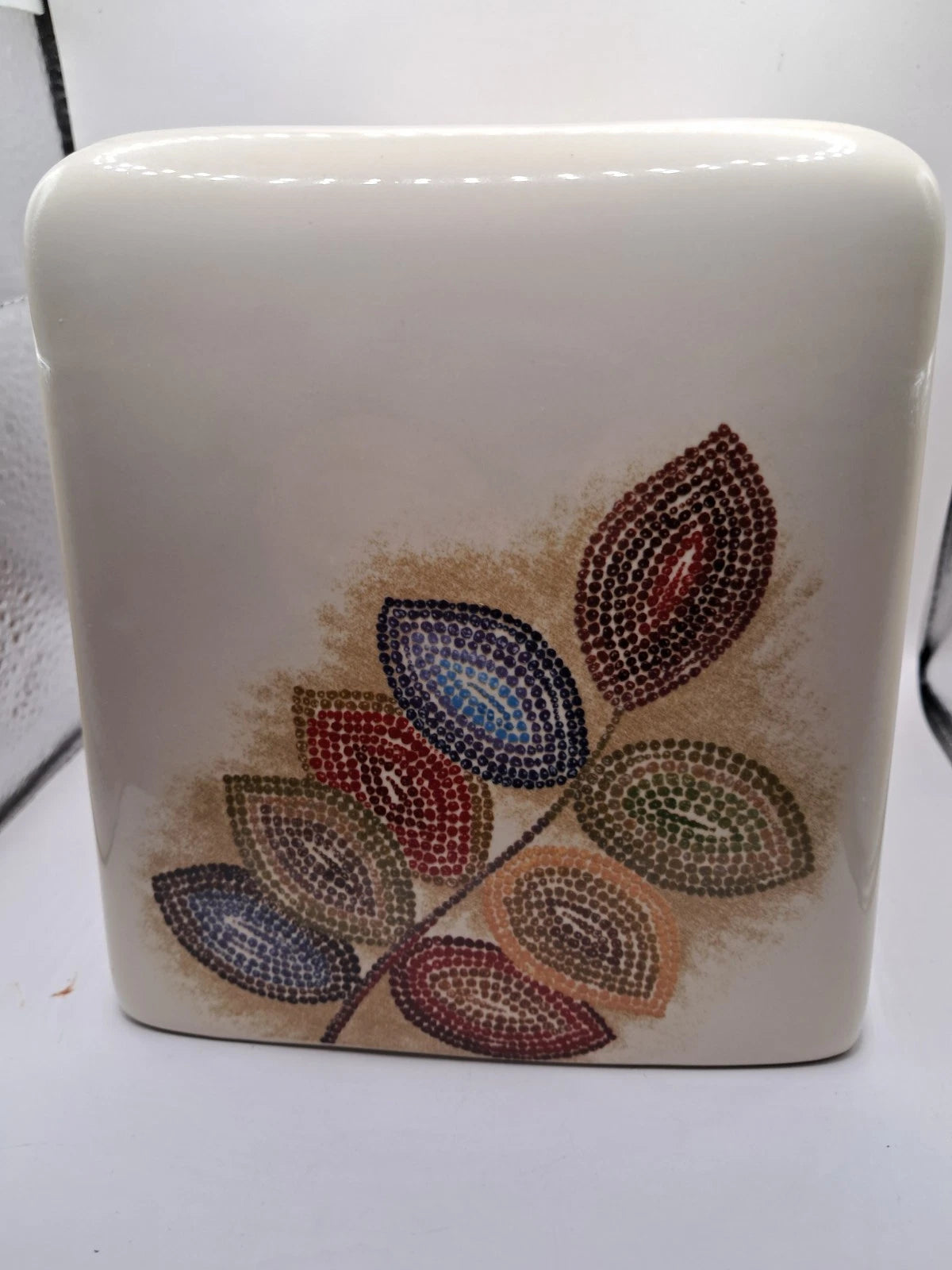 Croscill Ceramic Porcelain Tissue Box Cover Mosaic Leaves Bathroom 5.25" x 6" | eBay