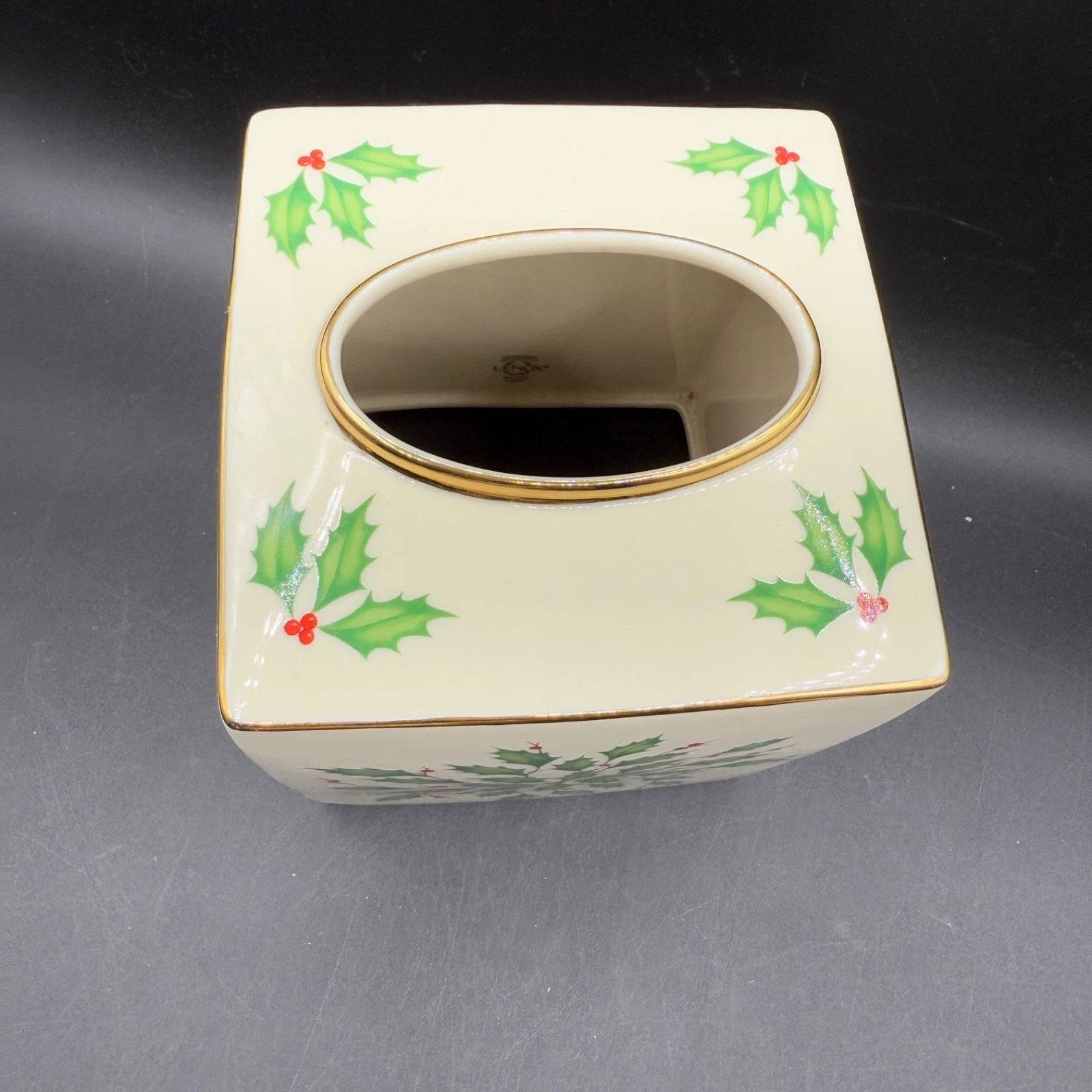 Lenox Holiday Dimensions Tissue Box Cover Christmas Collection Holly Square Rare | eBay