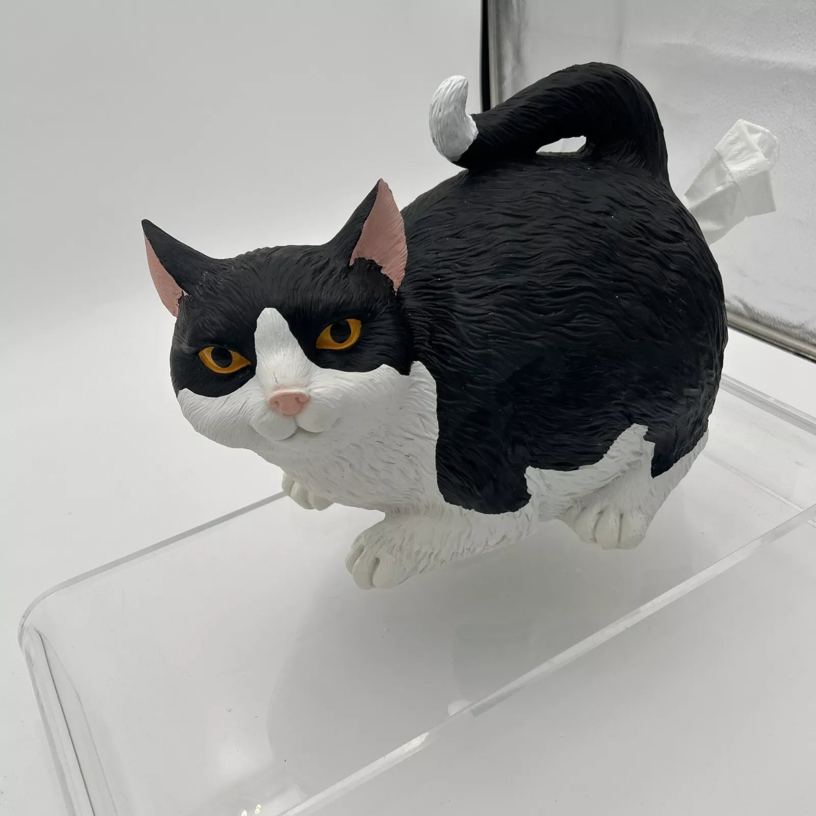 Cat Butt Tissue Box Holder Resin Decorative Black & White | eBay
