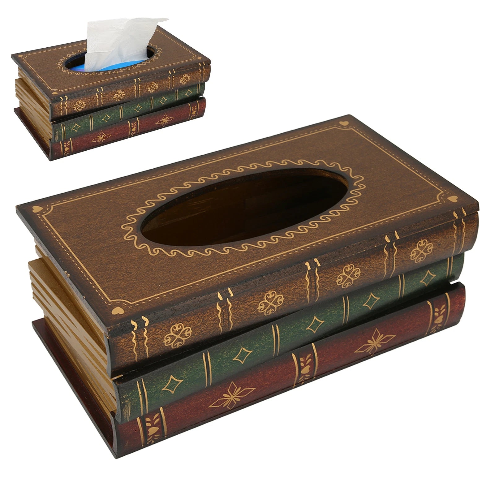 Book Tissue Box Cover Rectangular Tissue Holder Dispenser Paper Cover Case | eBay