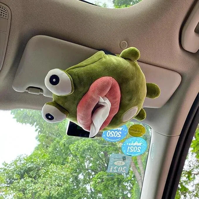 Cute Frog Car Hanging Tissue Holder | Plush Cartoon Tissue Box | for Car | eBay