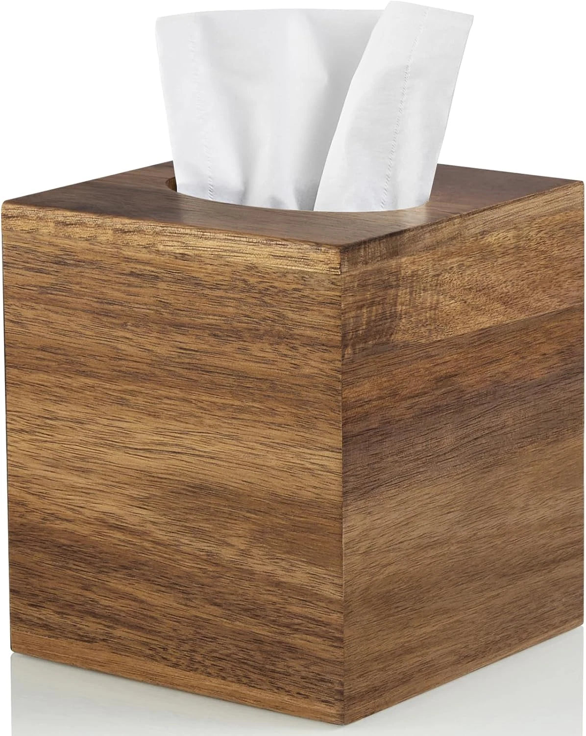 ALELION Tissue Box Cover Square - Acacia Wood Tissue Box Holder for Tabletop Nig | eBay