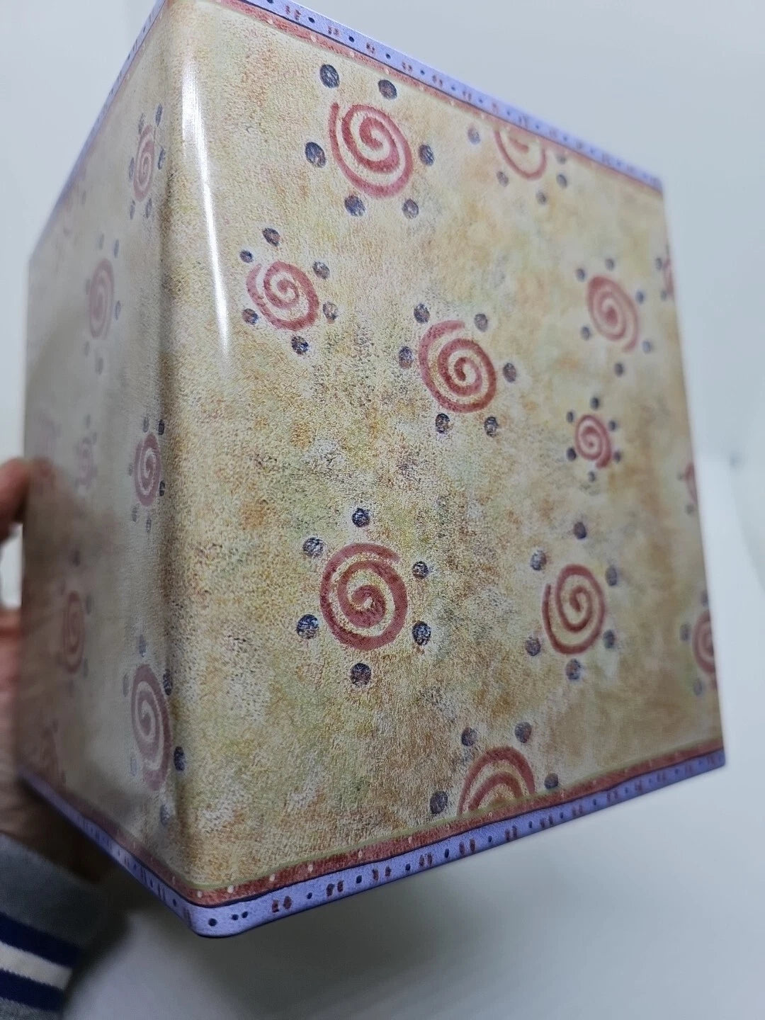 Sue Zipkin Tin Metal Tissue Box Cover Pastel Swirls Purple Pinks | eBay