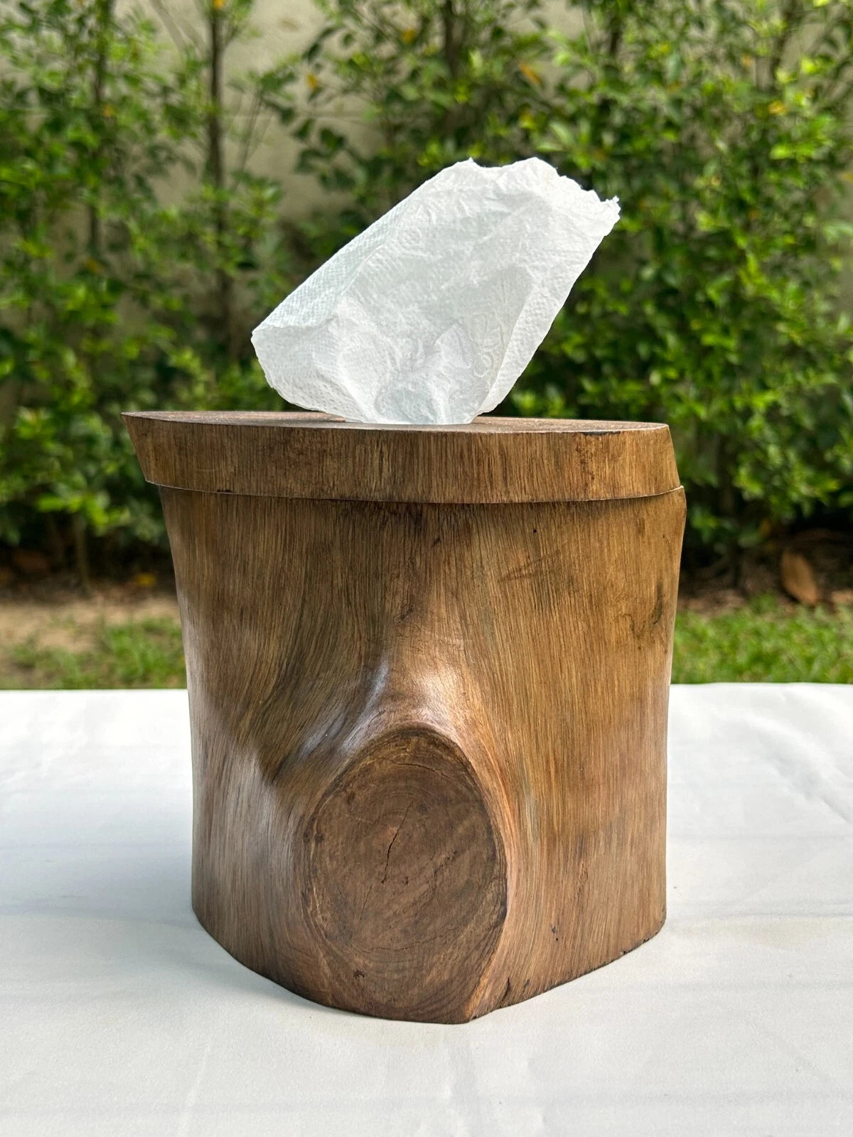 Rustic Wood Tissue Box Cover Tissue Holder Natural Shape for Home Decor | eBay