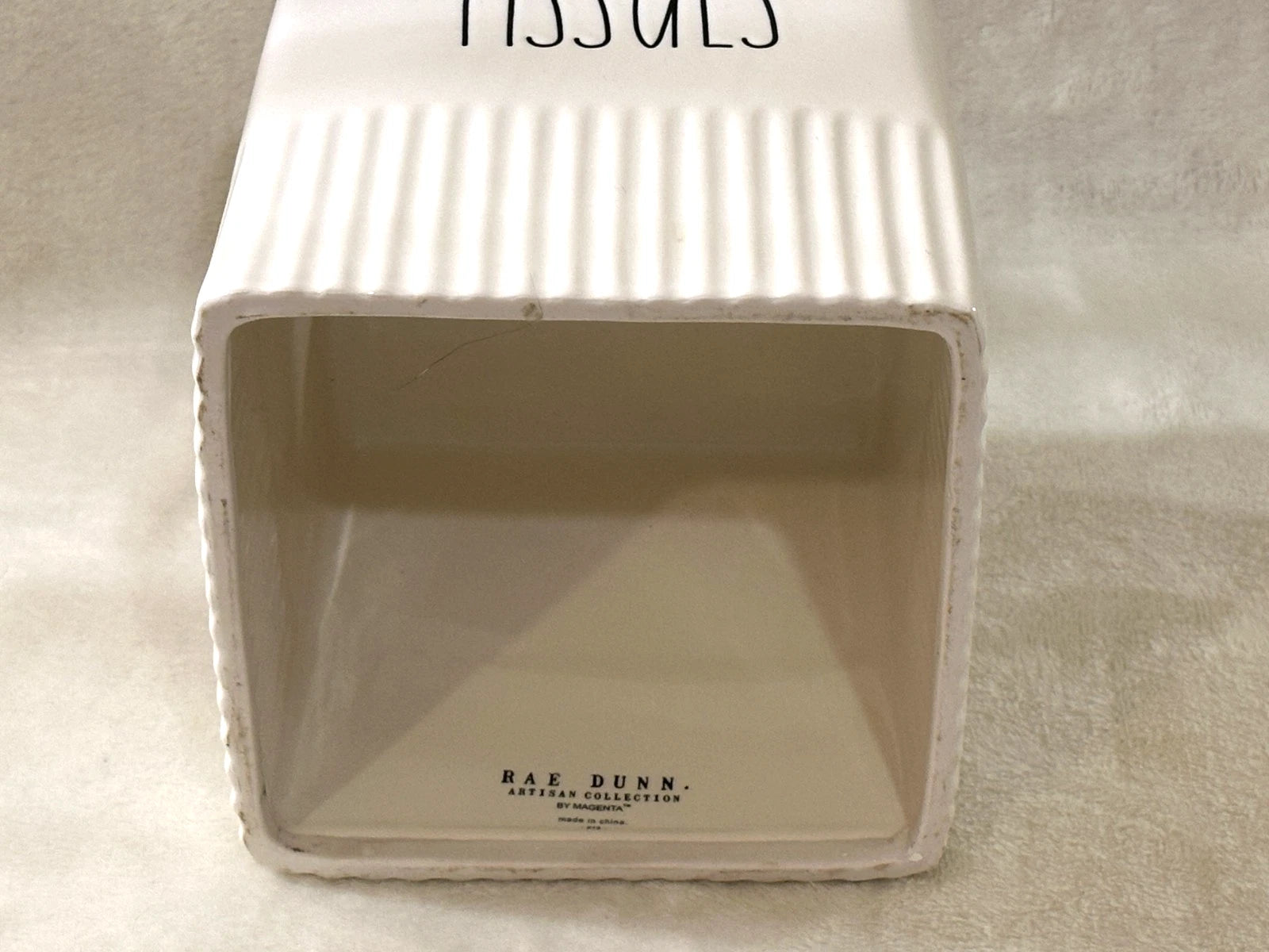 RAE DUNN ~ Tissues ~ Square Block Tissue Box Cover Holder Kleenex ~ Ceramic ~EUC | eBay