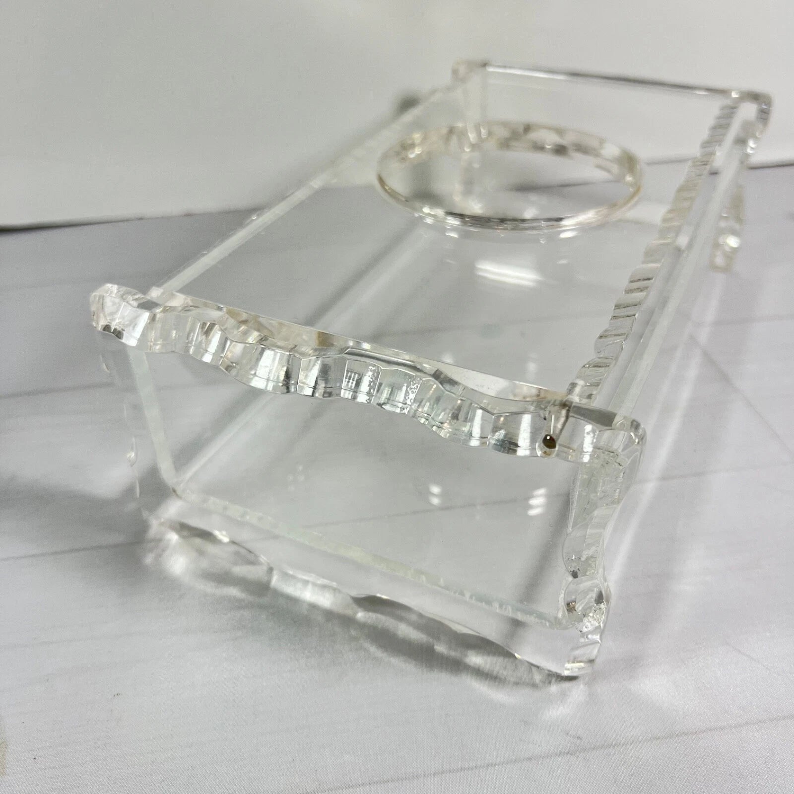 Vintage 1970’s Lucite Tissue Box Heavy Faceted Cut Edges Fabulous! | eBay