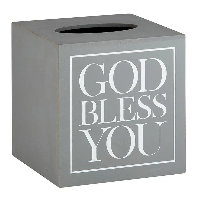Grey with White Text Square Tissue Box Cover Size 5.5in SQ x 5.75in H Pack of 2 | eBay