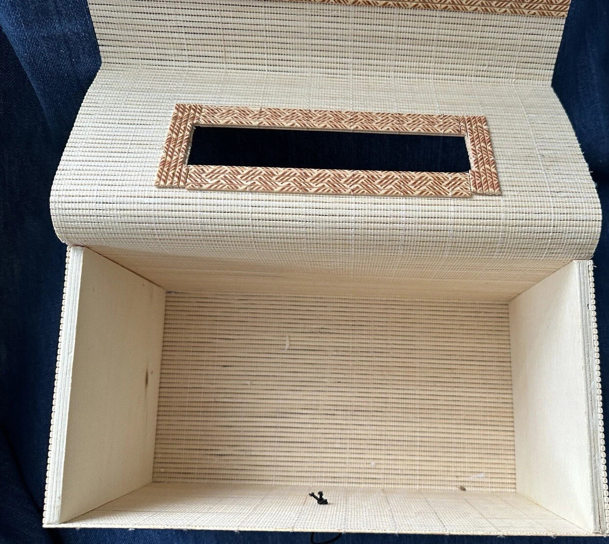 Bamboo Cane LARGE TISSUE BOX HOLDER / Cover Rectangular Or Ballot Box?! | eBay